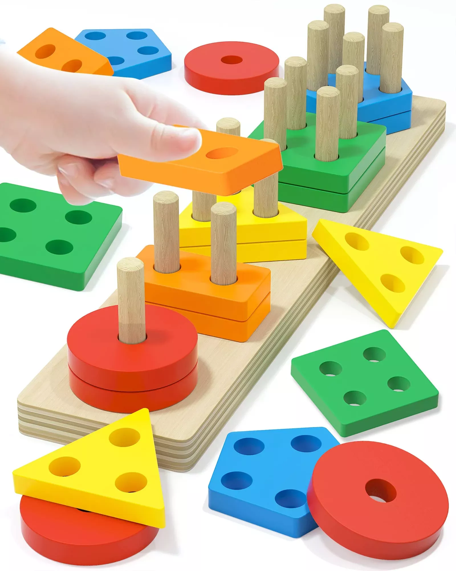 kecristv Montessori Stacking Toy for Toddlers Age 1-2 Colourful