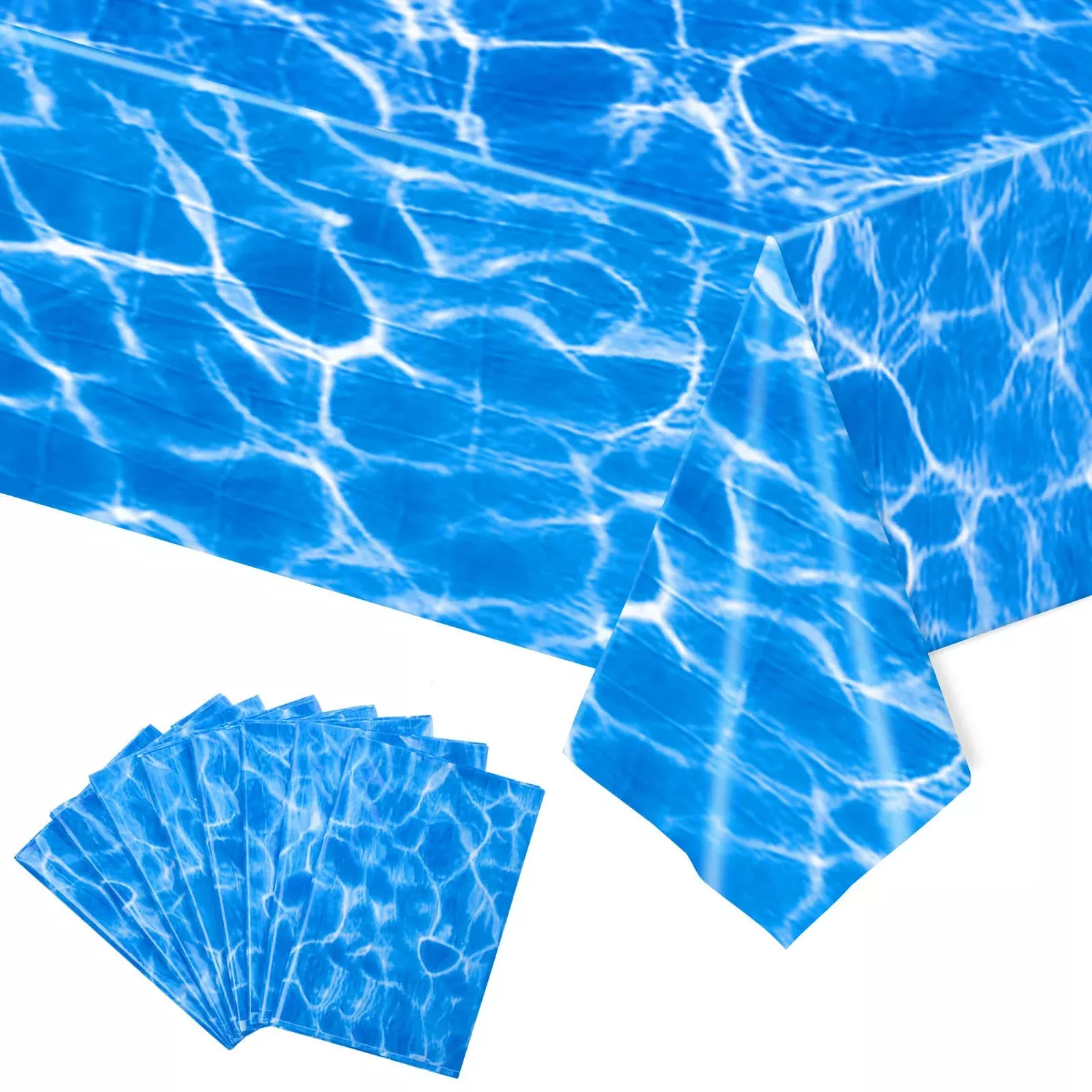 Kesfey Ocean Tablecloths for Parties, 54x108 Inch, Blue,