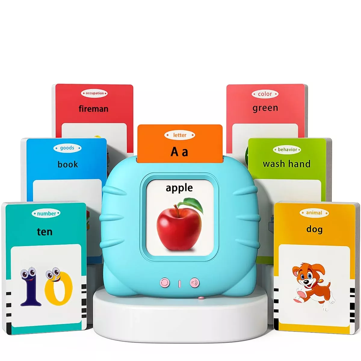 Kidz do Card Reader Toy for Learning ABCs, 254 Words, Aqua