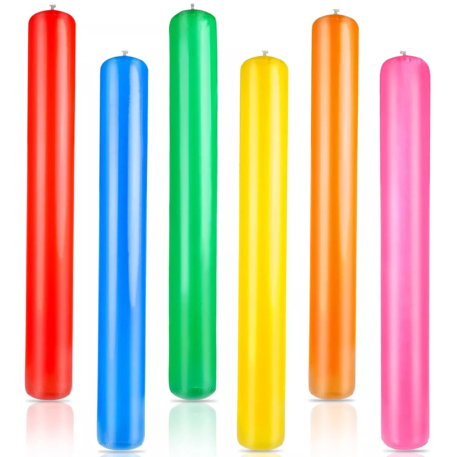 KIMOBER Inflatable Pool Noodles - Giant 6-Pack, Multicolor,