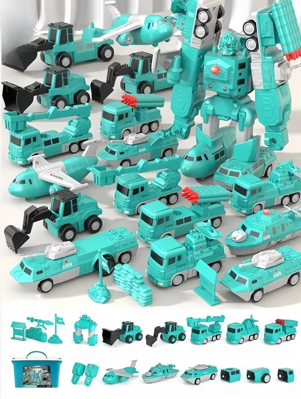 KKPOT Magnetic Engineering Car Assembly Toy 35 Pieces Military Series