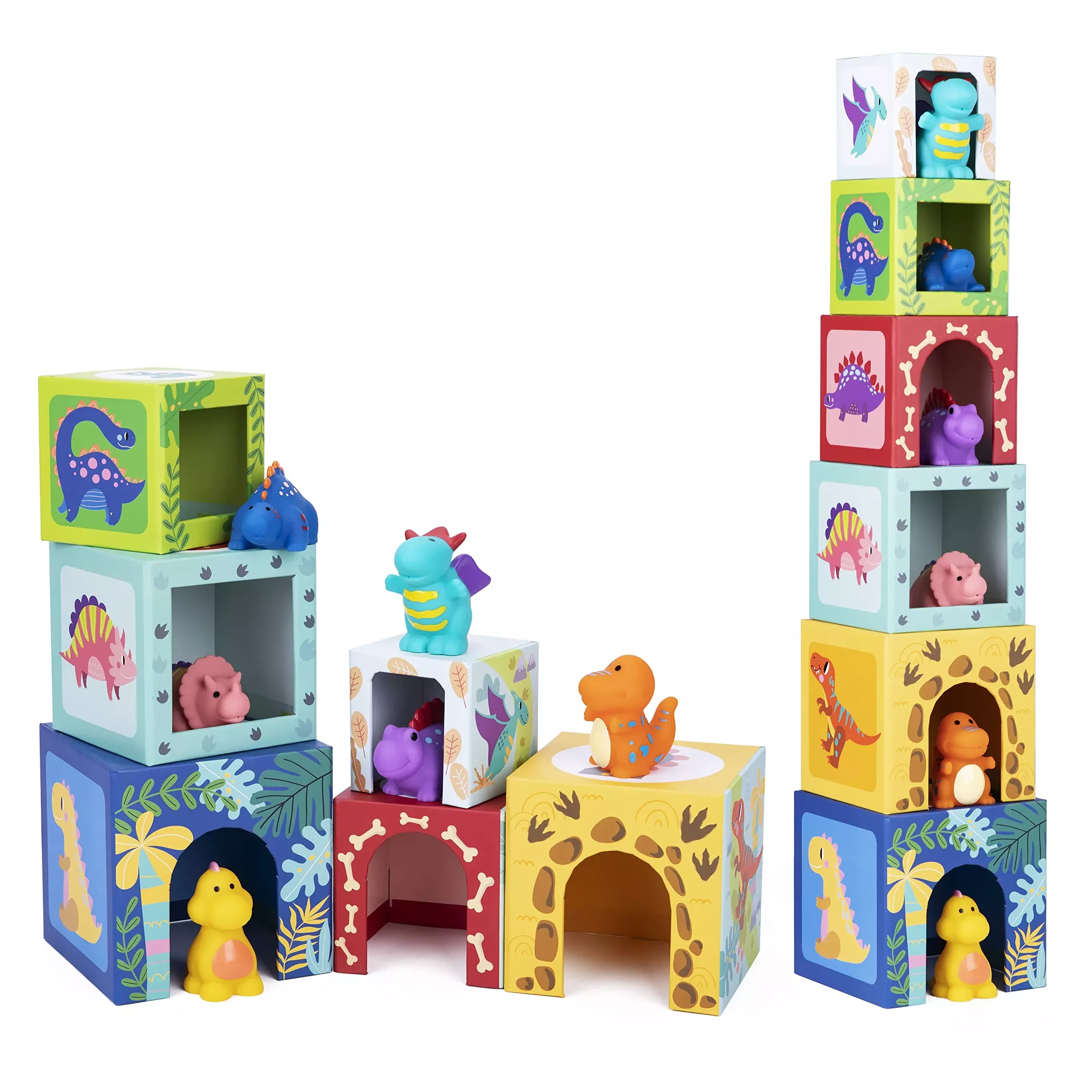 KMTJT Rainbow Colour Stacking Boxes for Toddlers, Multicolor