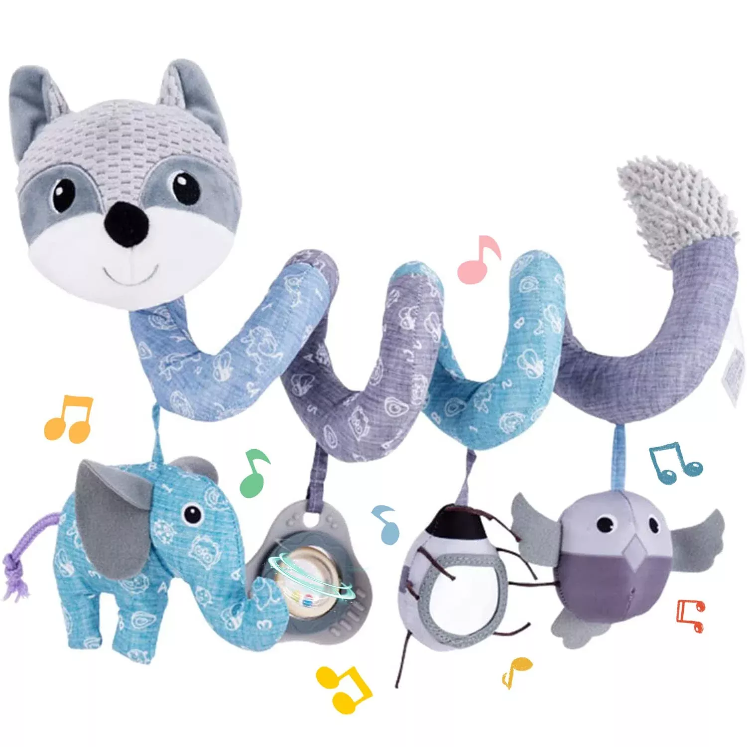 Koty Cute Spiral Activity Toy for Babies - Gray Fox