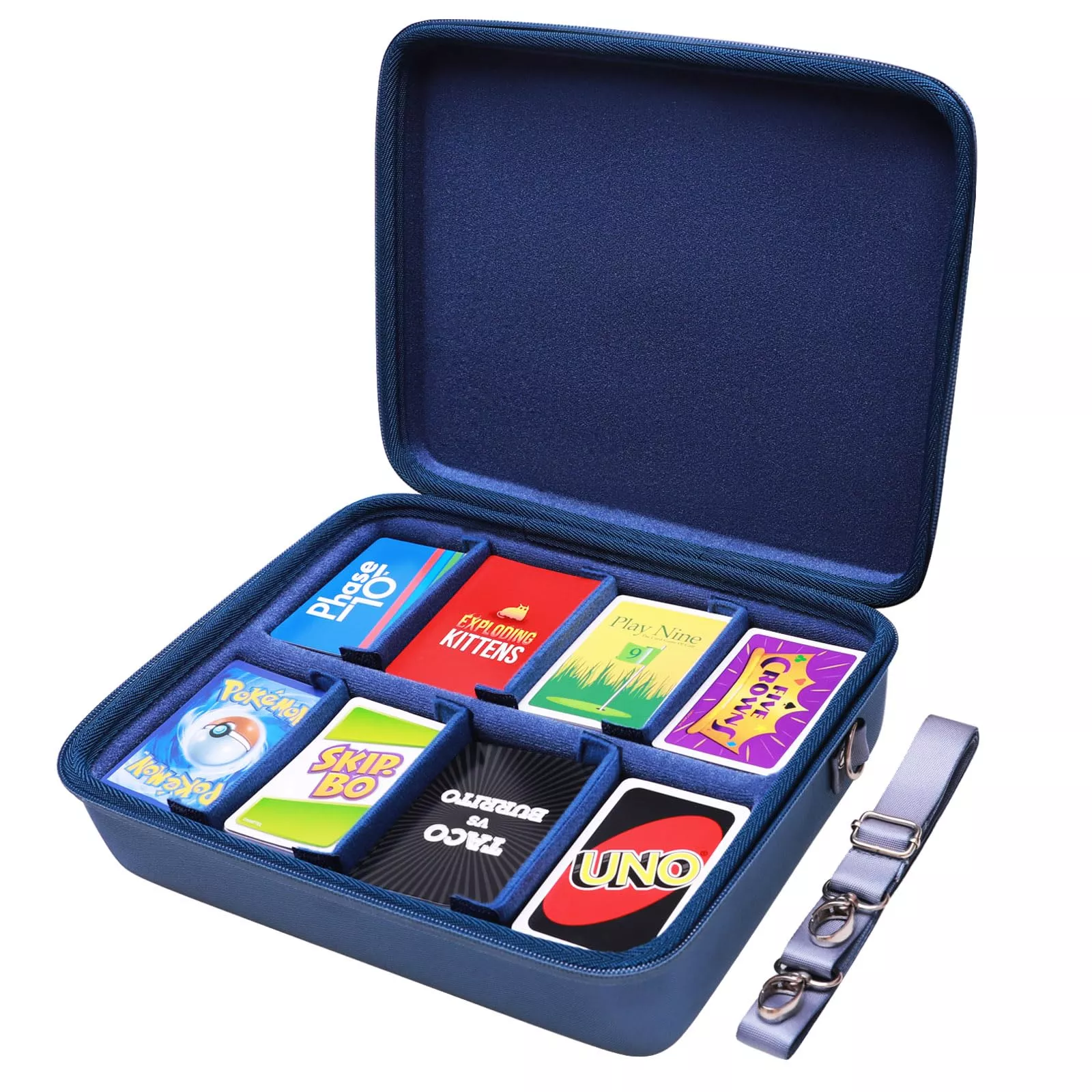 L LTGEM Card Game Case for Cards Against Humanity, Black, 1800+ Capacity