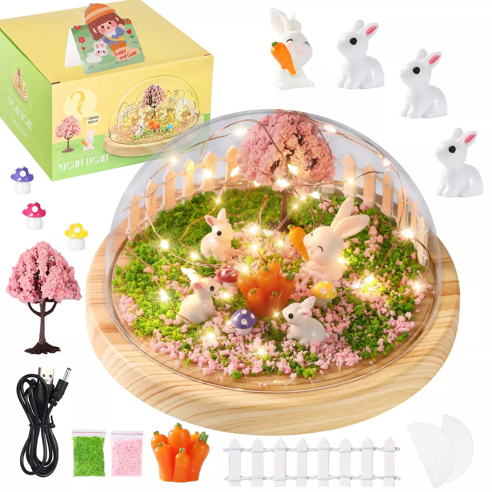 Laclun DIY Rabbit Night Light Kit for Kids - Large Rabbit Design