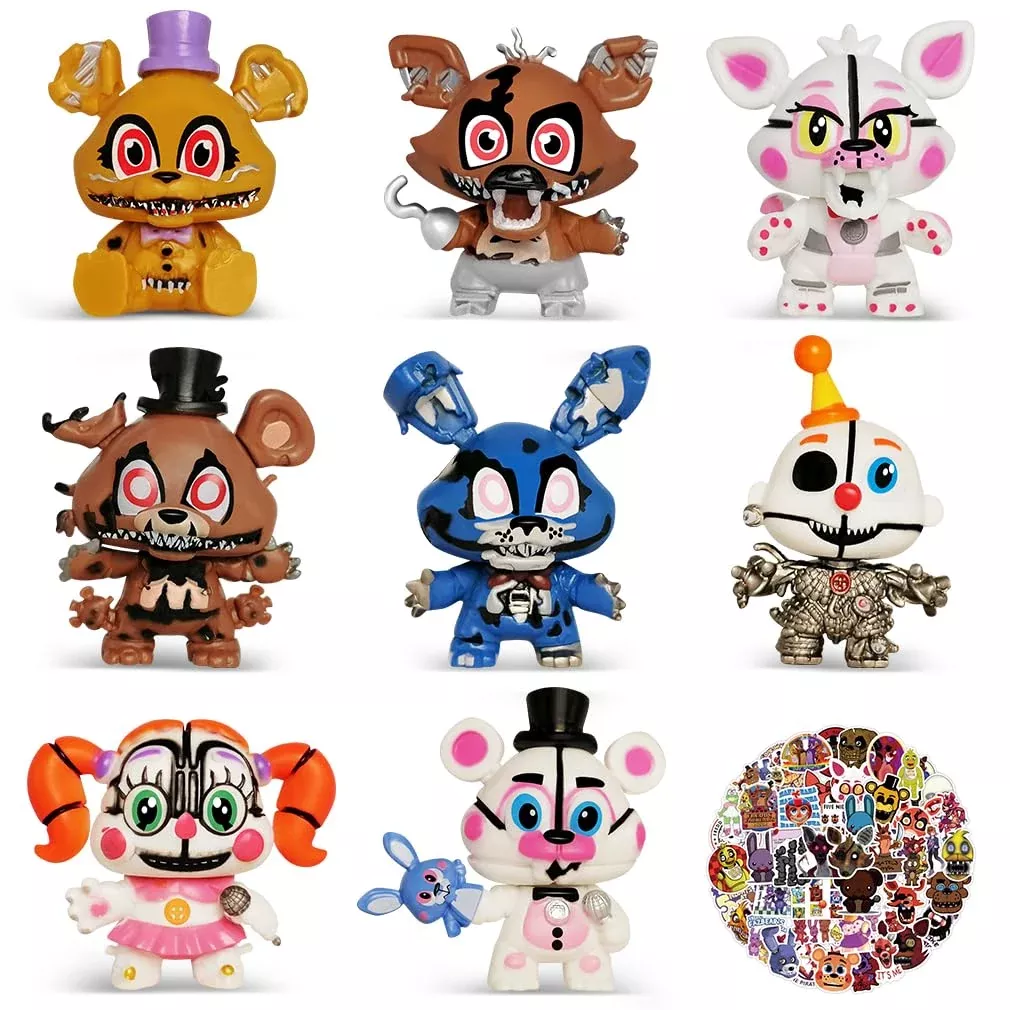 Lasama Action Figures, 8Pcs Game Figurines Toys With 50Pcs Sticker For