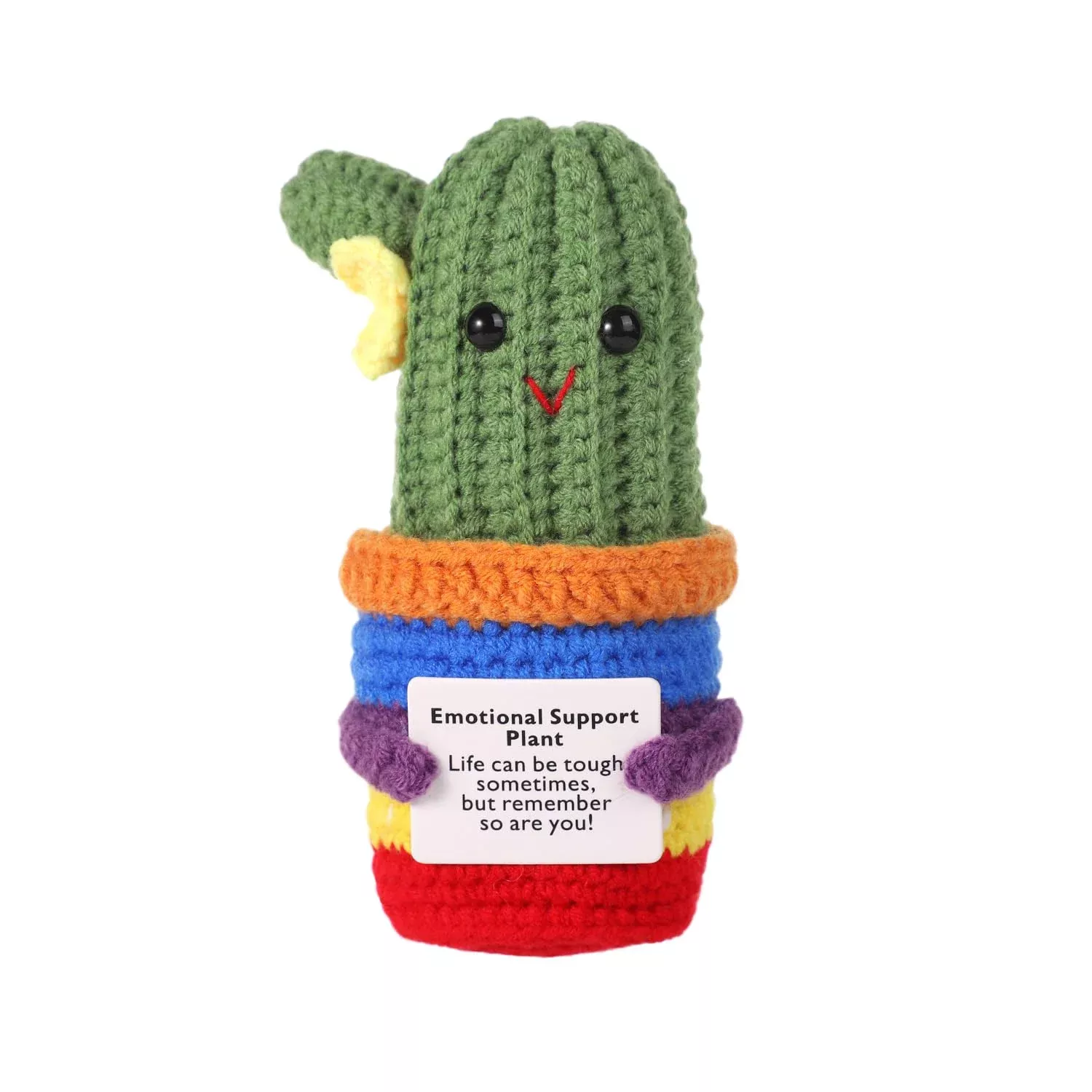 Lasuroa Funny Positive Cactus, 5.1 Inch Emotional Support Plush Croche