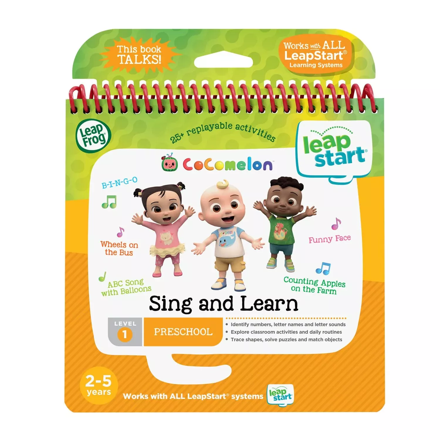 LeapFrog CoComelon Sing and Learn Activity Book for LeapStart, Level 1