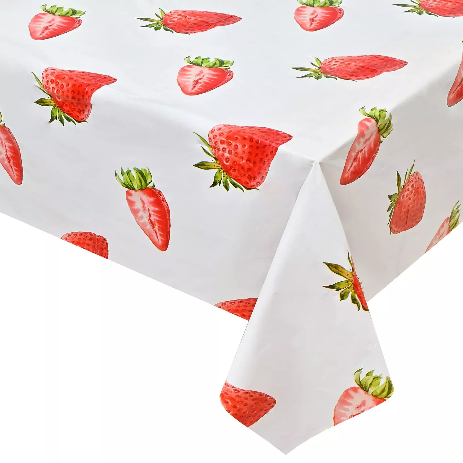 Lecferrarc Strawberry Tablecloth 2 Pcs 87x51 Inches Red Plastic