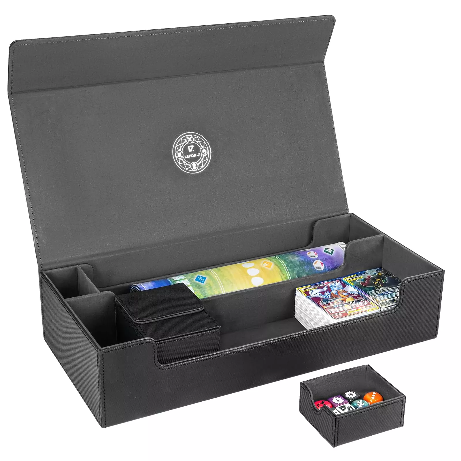 LEFOR·Z X-Large Premium Card Deck Storage Box, Faux Leather for 550+ S