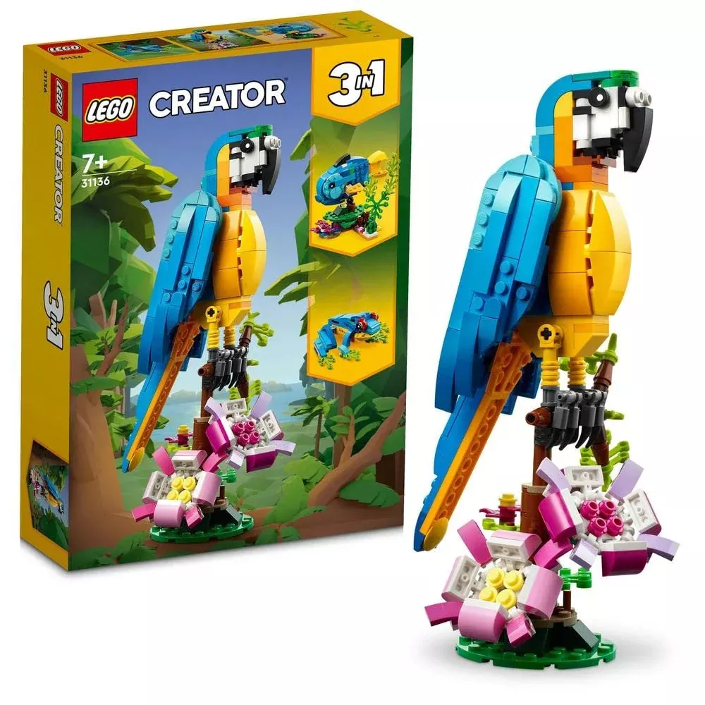Lego 31136 Creator 3-In-1 The Exotic Parrot, Construction Toy, Jungle