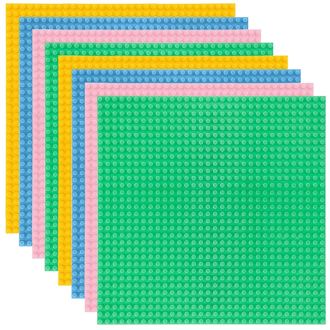Lekebaby 8 Pack Classic Baseplates Building Base For Building Bricks,