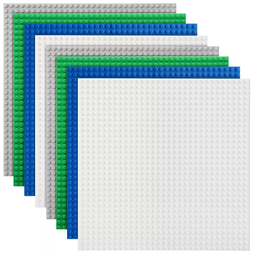 Lekebaby Building Baseplates 10"x10" Classic 8 Pack Multicolor