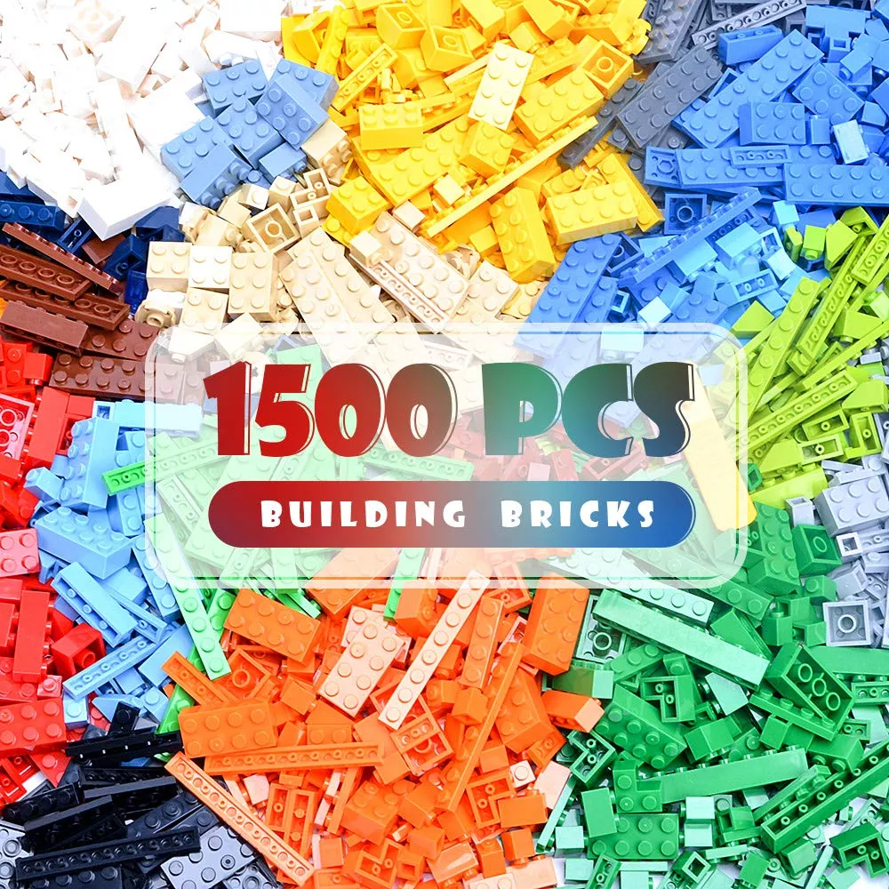 Lekebaby Classic Building Bricks Set 1500 Pcs for Creative Play
