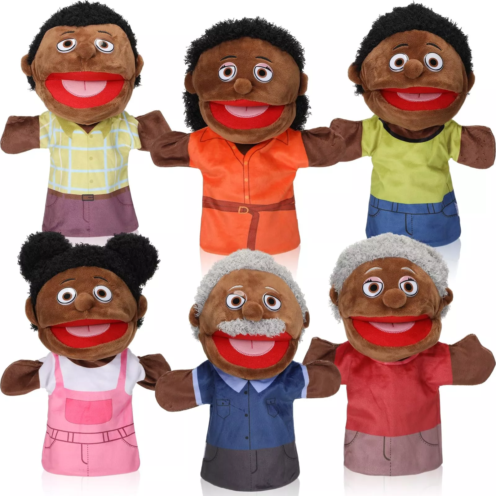 Lenwen Plush Hand Puppets Set for Storytelling, 11.8 Inches, 6