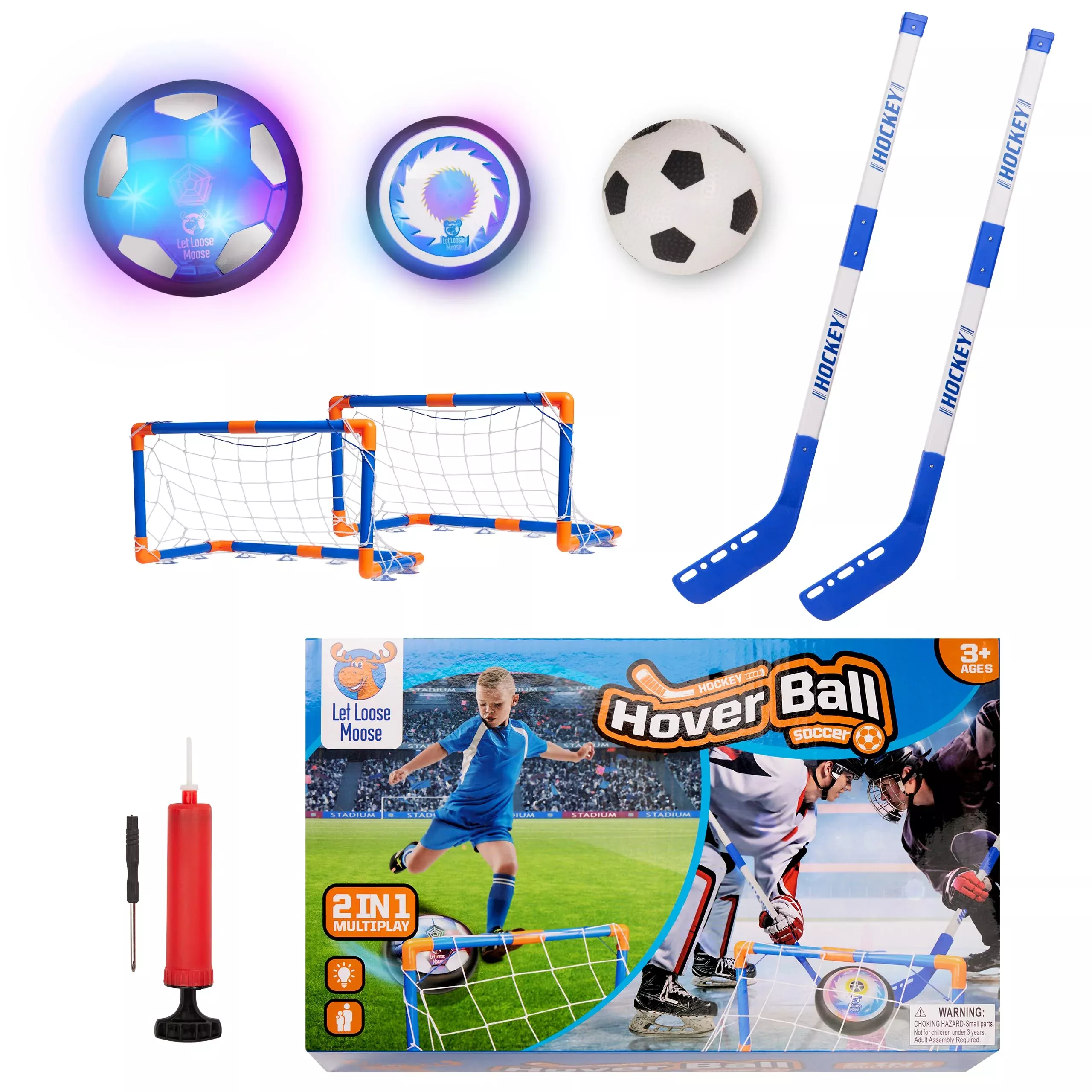 Let Loose Moose Hover Soccer Ball Indoor Toy Black Medium 0.2kg