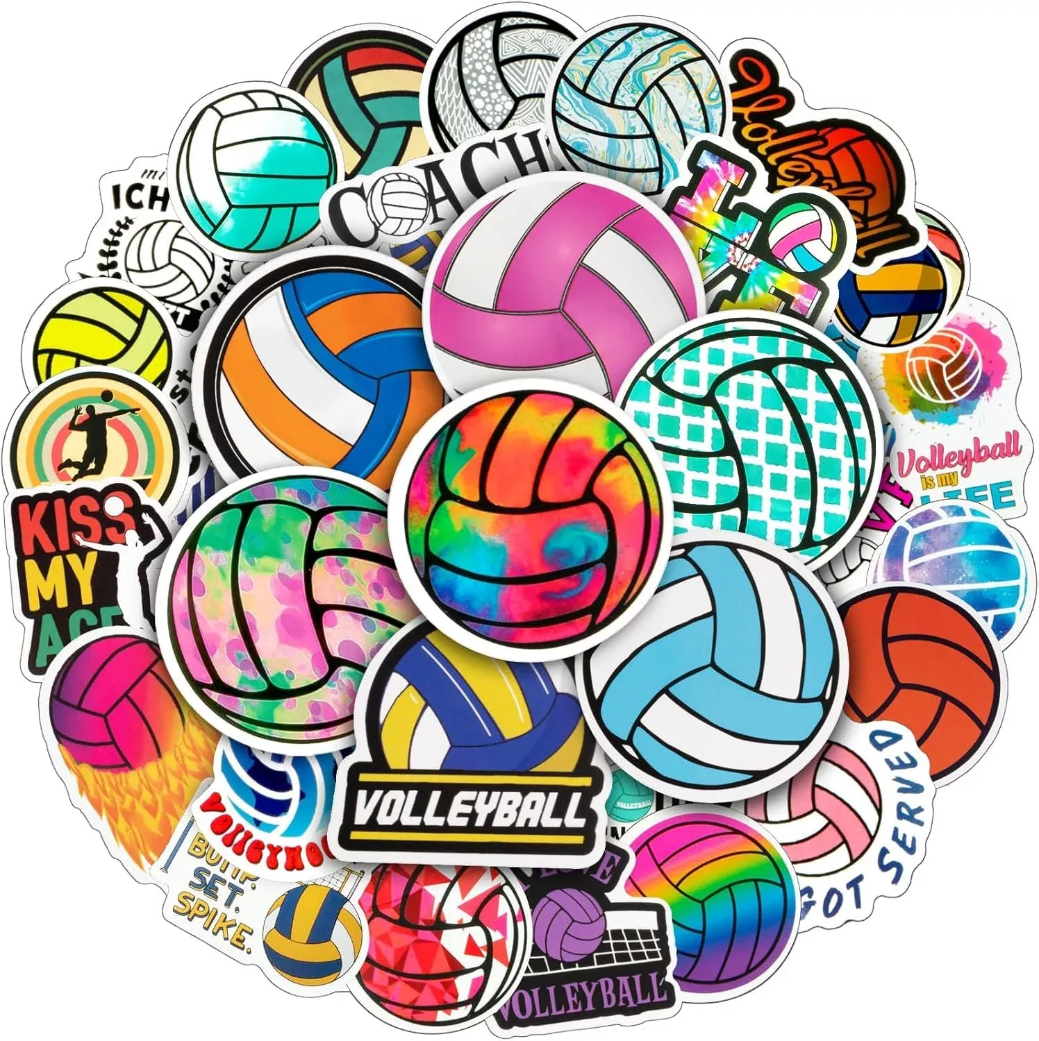 LGFMGWH Volleyball Stickers for Decoration, 200 PCS, Vinyl, Multi-Style