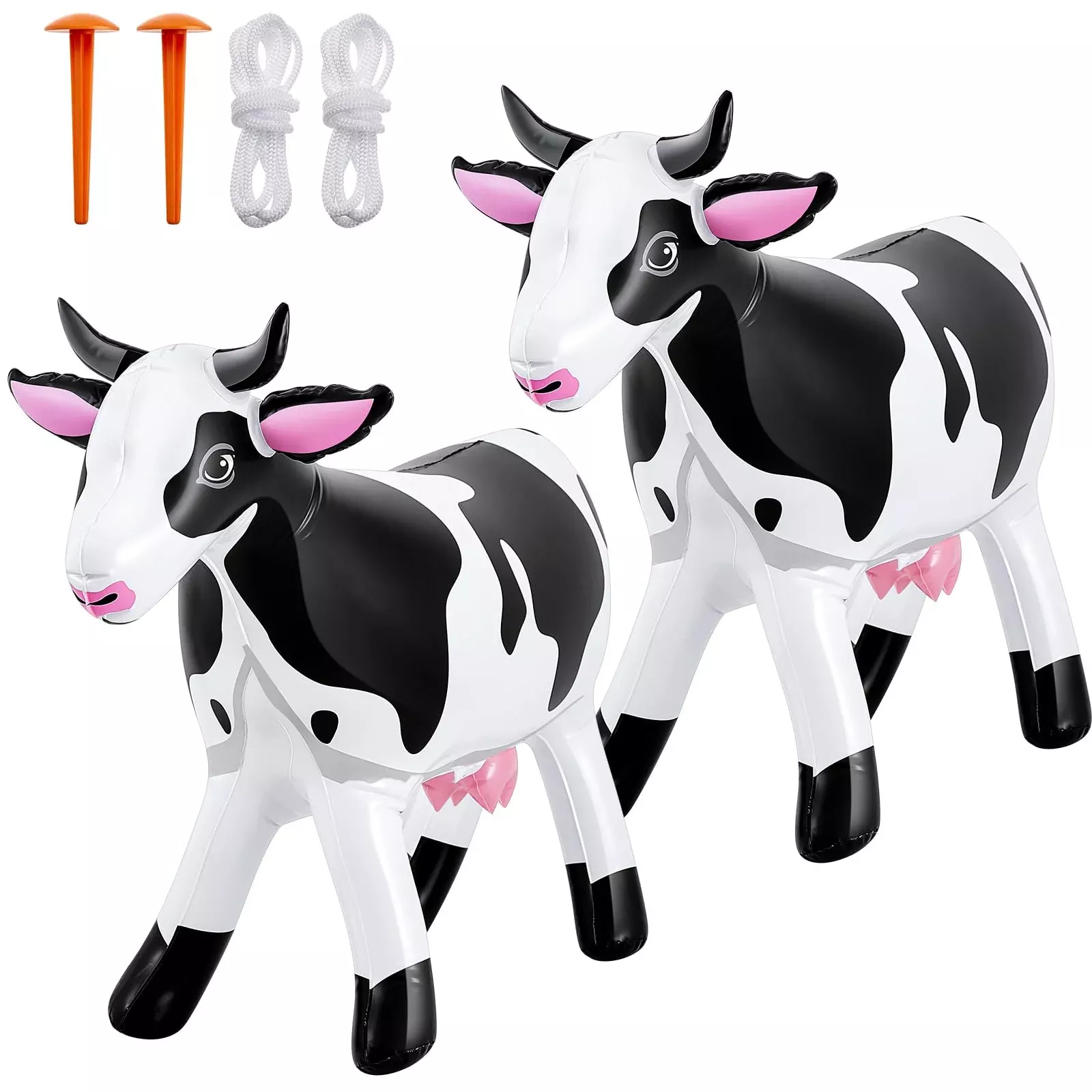 Liliful Inflatable Cows Decorations for Parties, 37x21x12 inches, Black