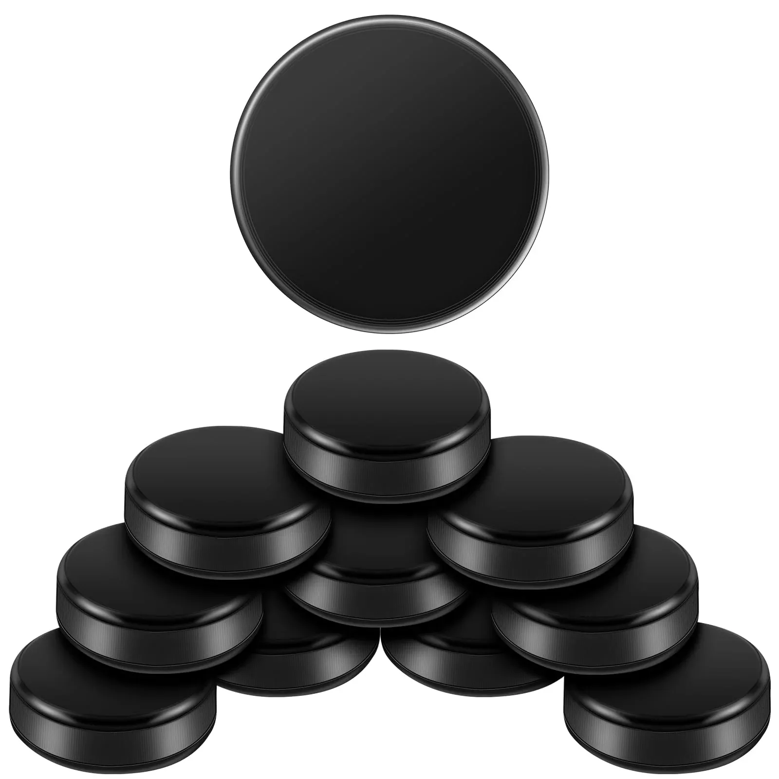 Liliful Mini Hockey Pucks, Black Silicone Rubber, 0.98 x 0.
