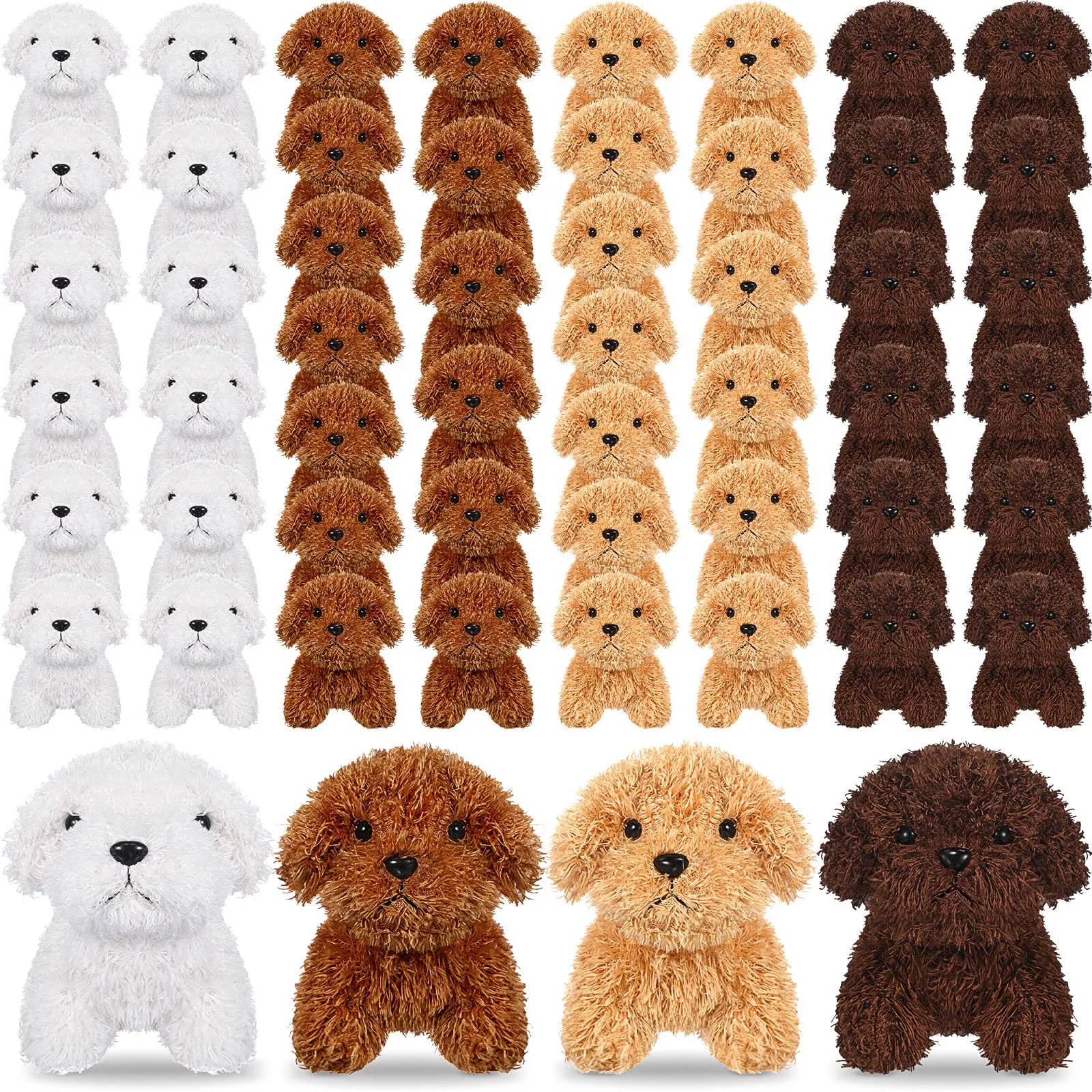 Liliful Mini Plush Dogs 50 Pack 4.7" Multicolored Soft Stuffed