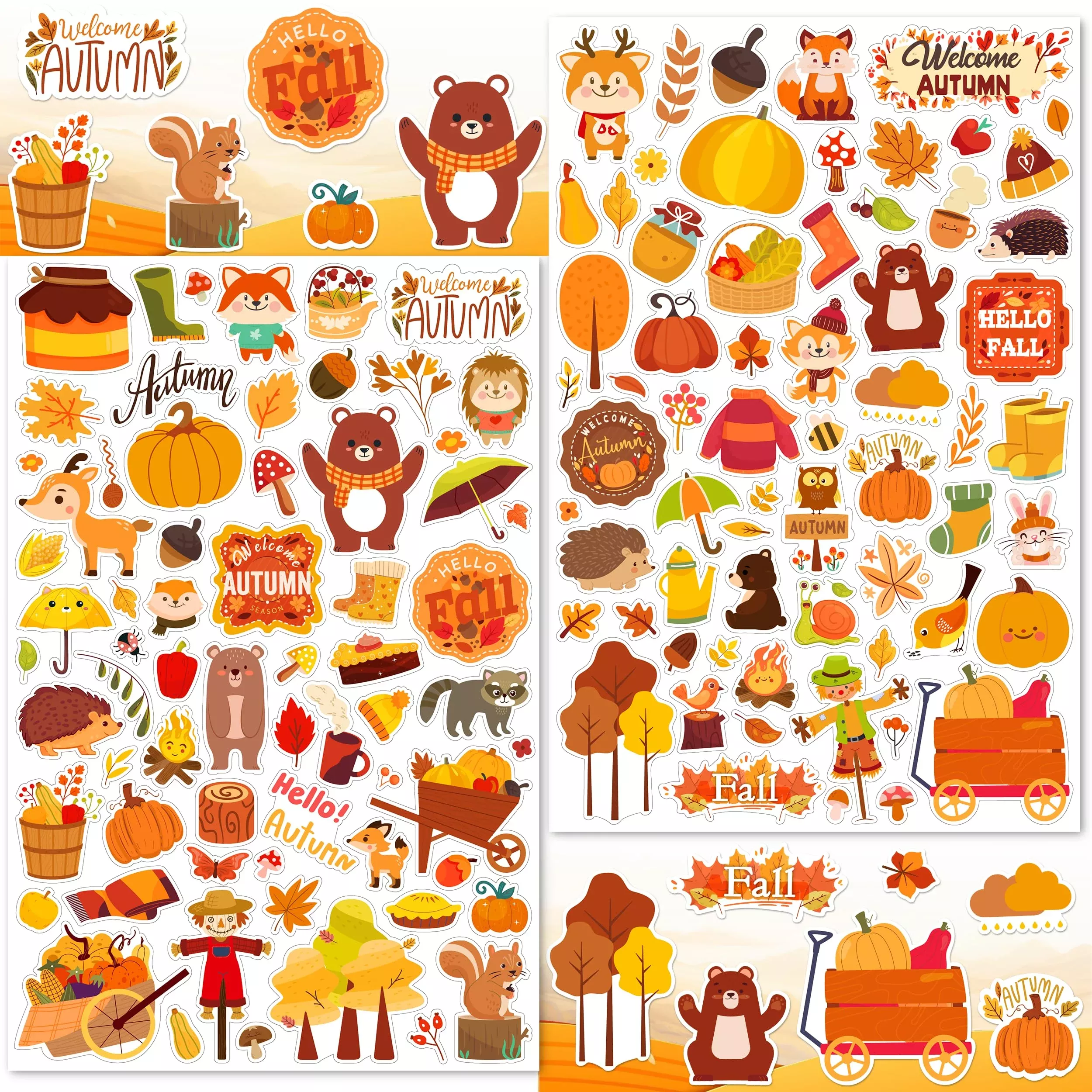 LINAYE Fall Stickers Bulk - 1058+PCS Colorful Autumn Designs