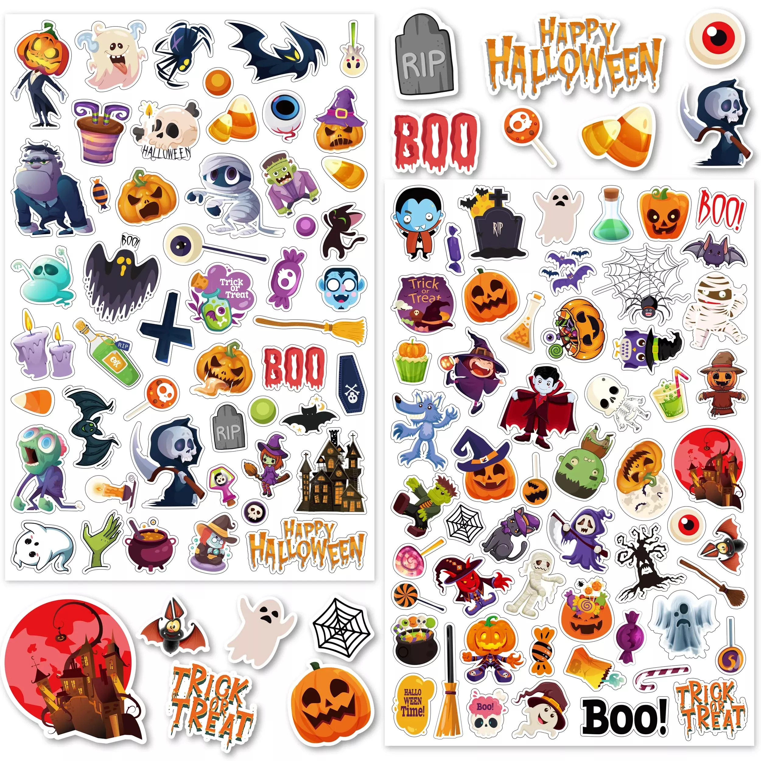 LINAYE Halloween Stickers Bulk - 1260+ Colorful Designs for Kids
