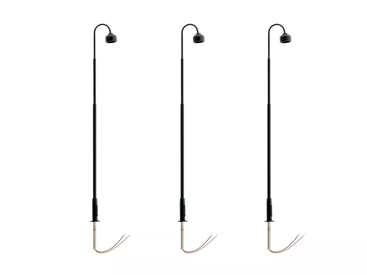 Lionel 2456030 HO Scale LED Single Arm Lamp – Black (3 Pack)