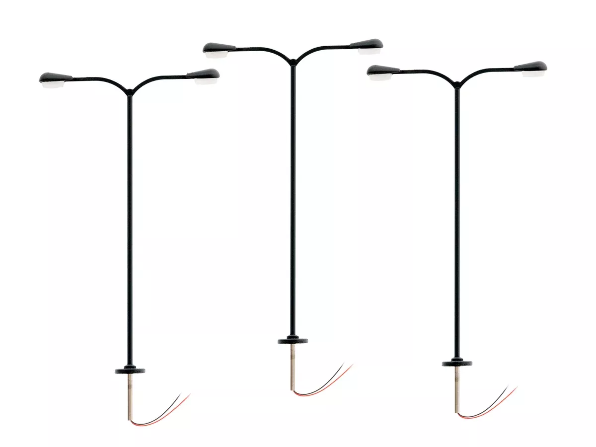 Lionel 2456060 HO Scale LED Double Arm Parking Lights – Black (3 Pack)