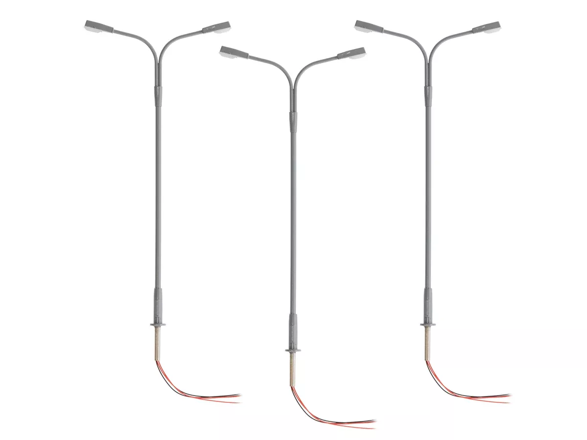 Lionel 2456093 HO Scale LED Double Highway Lamp – Gray (3 Pack)