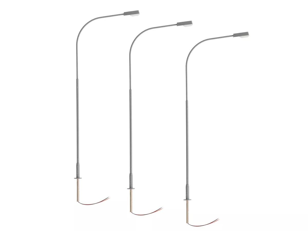 Lionel 2456103 HO Scale LED Single Highway Lamp – Gray (3 Pack)