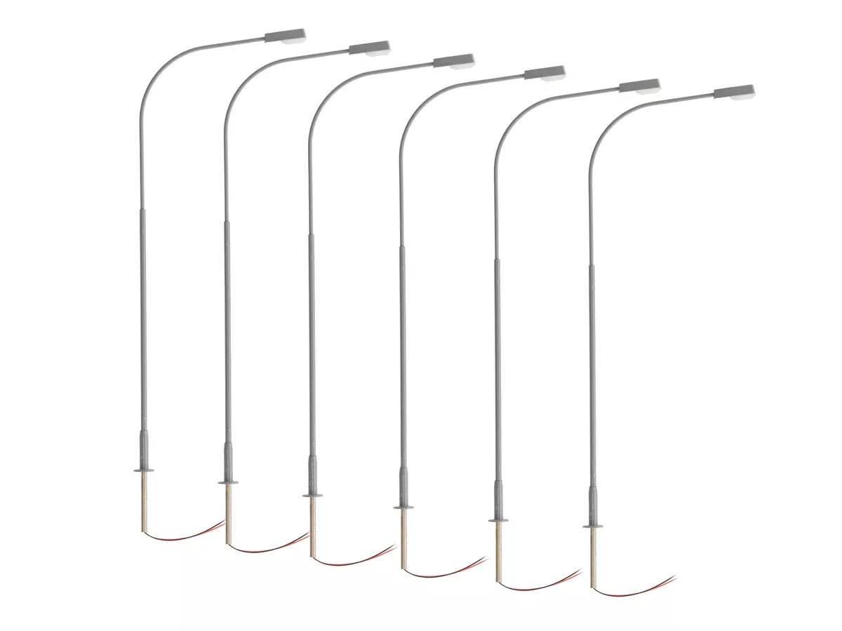 Lionel 2456106 HO Scale LED Single Highway Lamp – Gray (6 Pack)