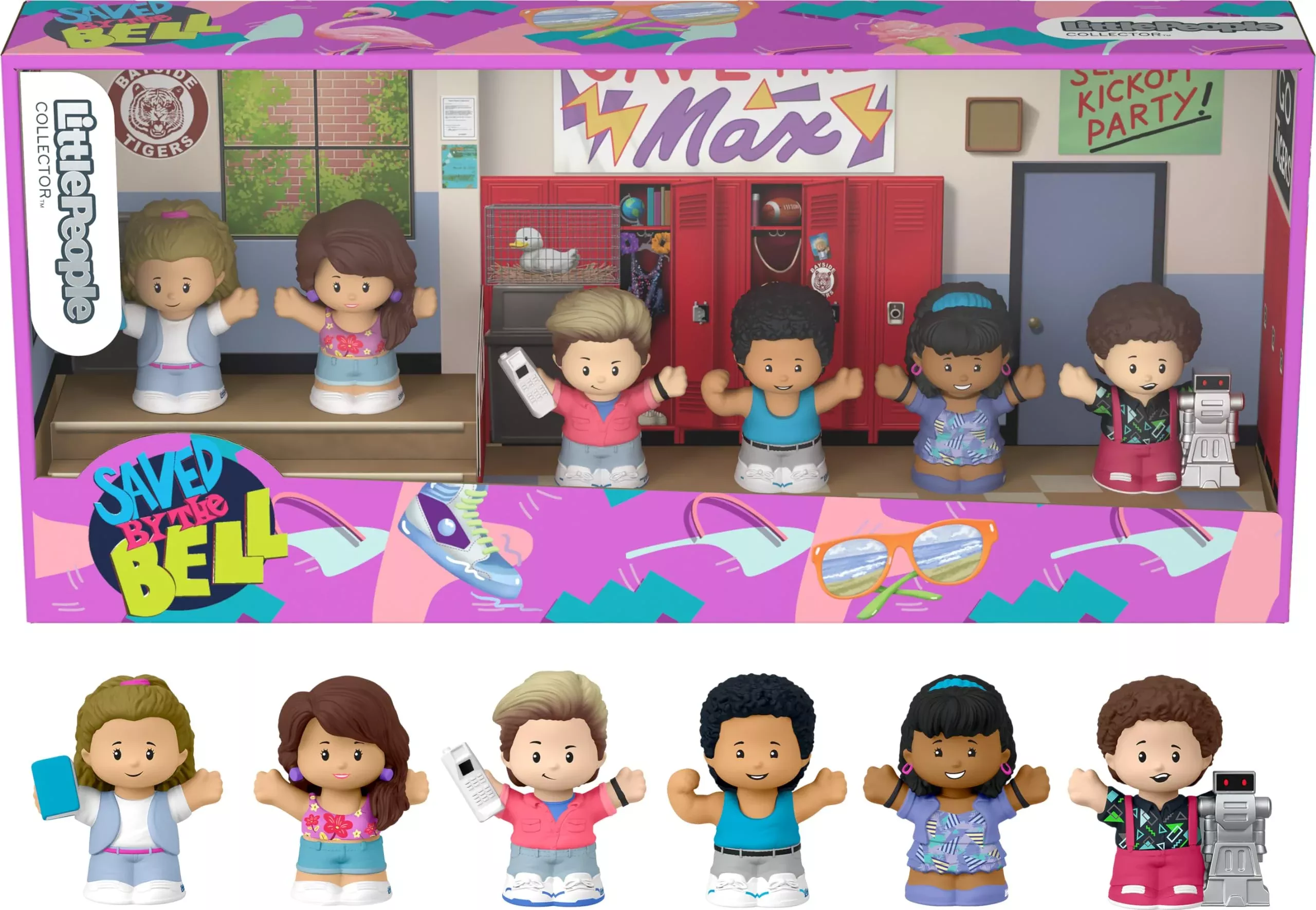 Little People COLLECTOR Saved by the Bell Figure Set, 2.5" Multicolor