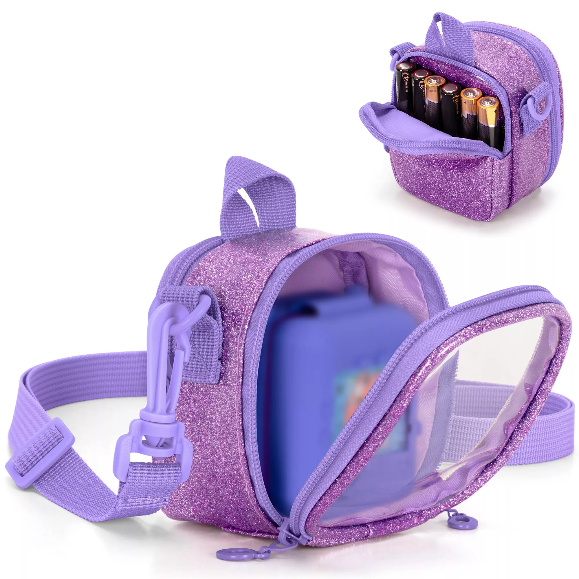 LoDrid Portable Travel Storage Case for Digital Pets, Purple, 3.8x2