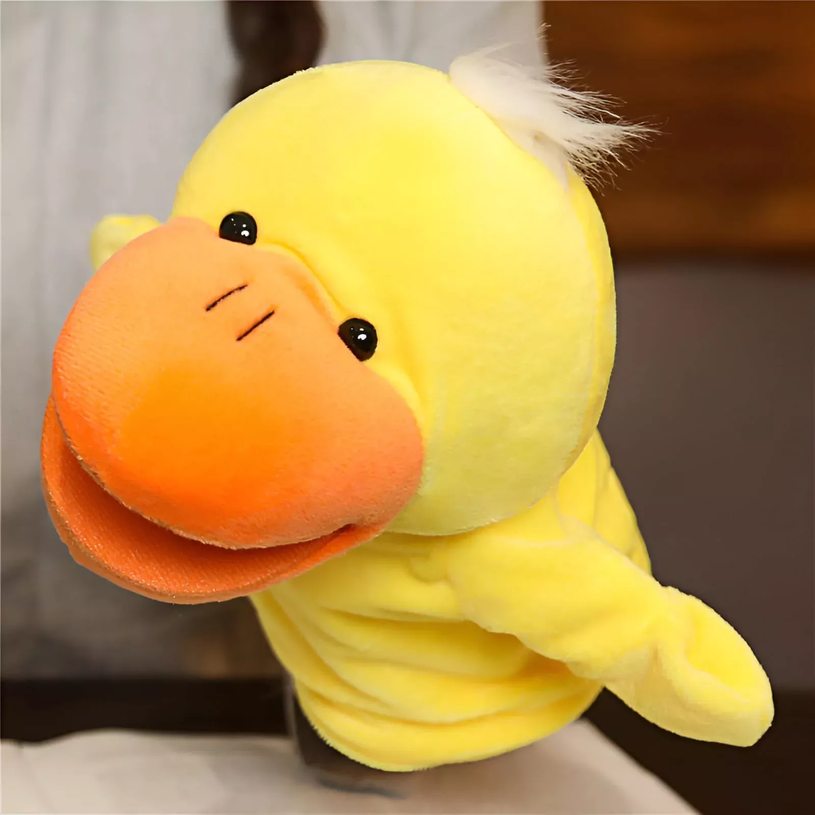 LOMTRATS Hand Puppet New Yellow Duck 10 Inch for Imaginative Play