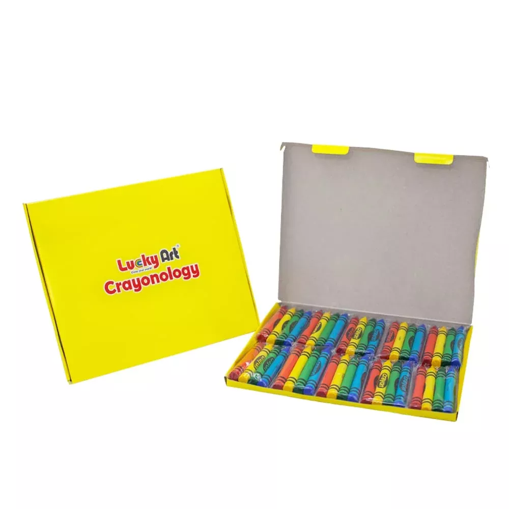 Lucky Art Crayonology Crayons Bulk 40 Count Large Size Red Green Blue