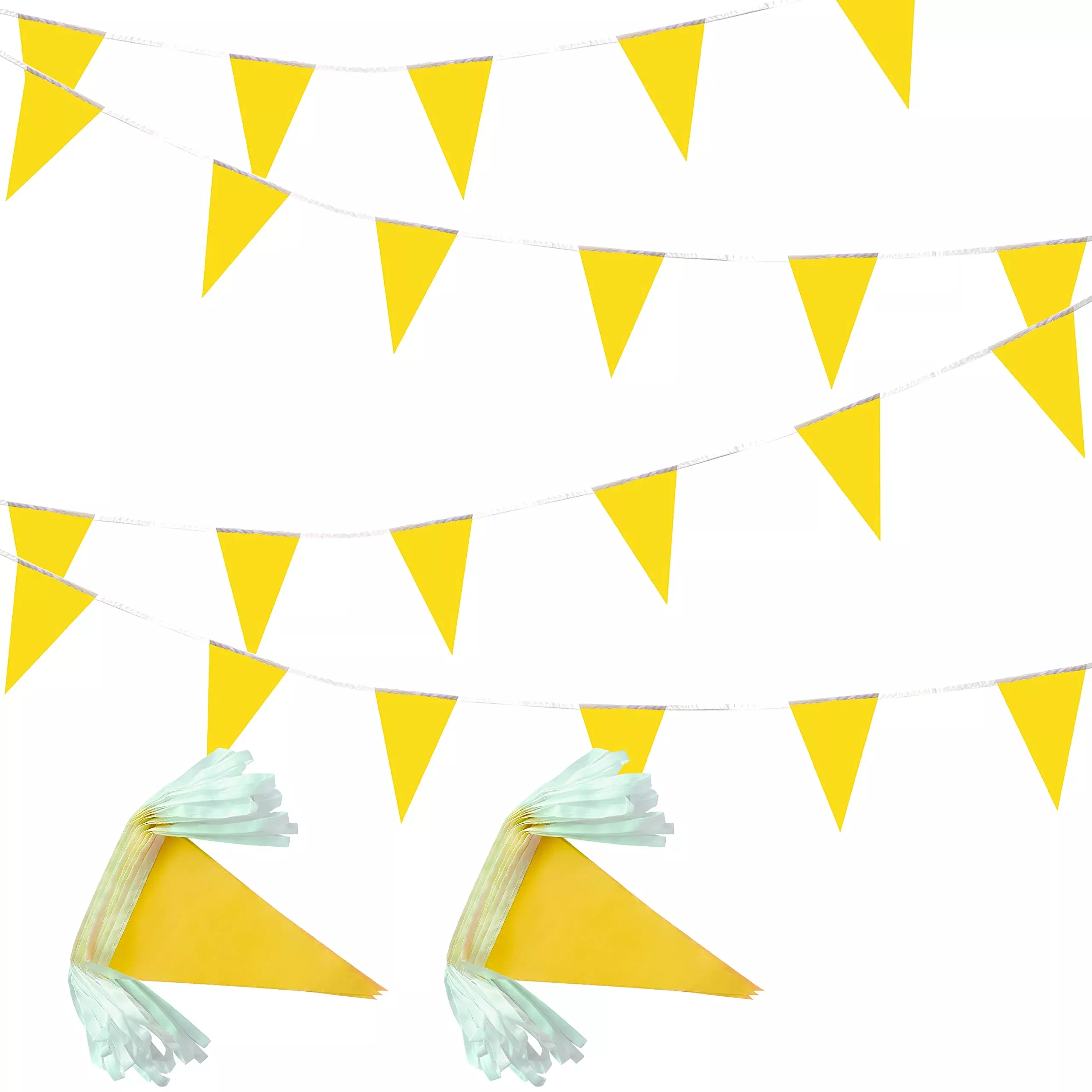 LyButty 100 Feet Blank Pennant Banners for Party Decorations, Yellow
