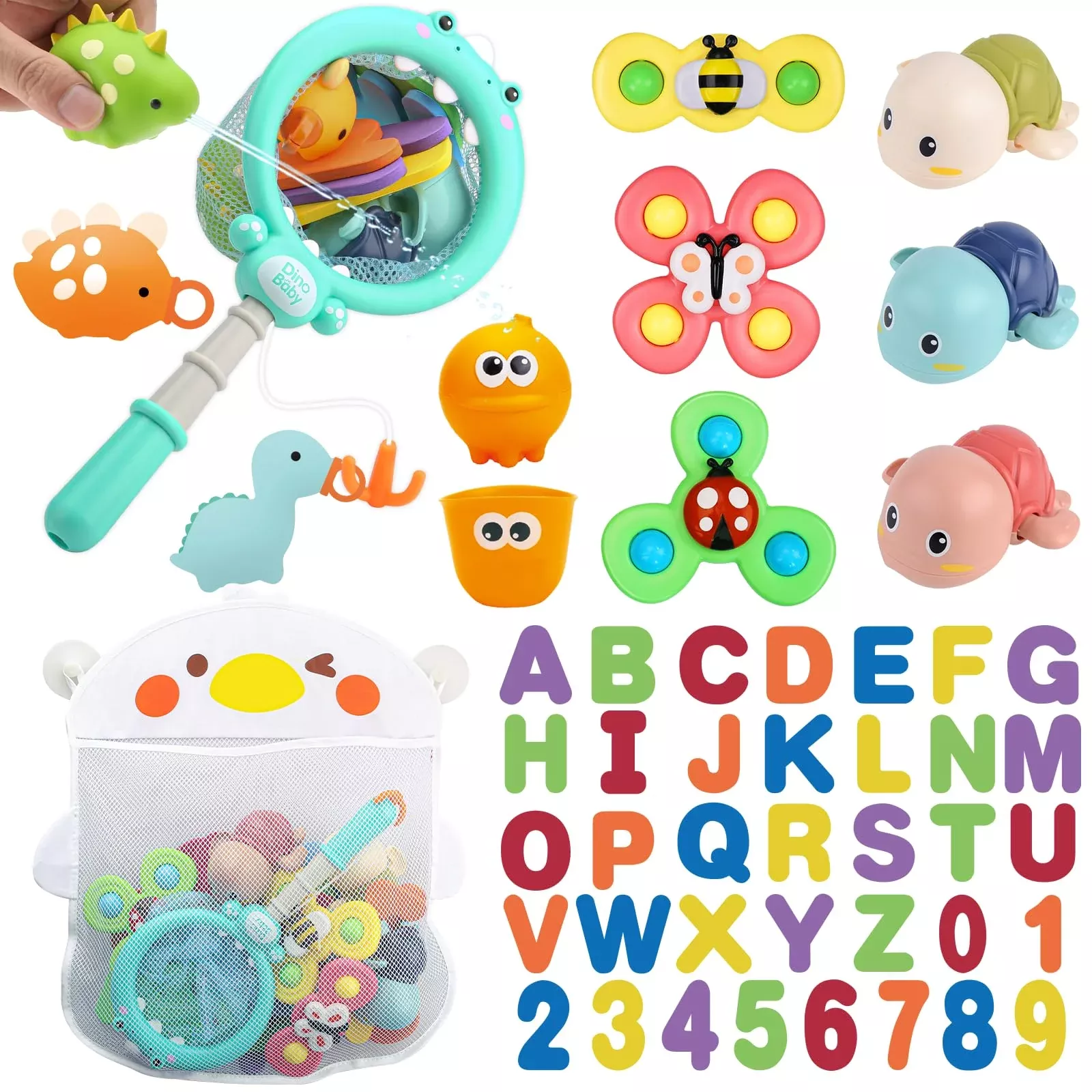 LZZAPJ 49PCS Baby Bath Toy Set for Toddlers, Multicolored