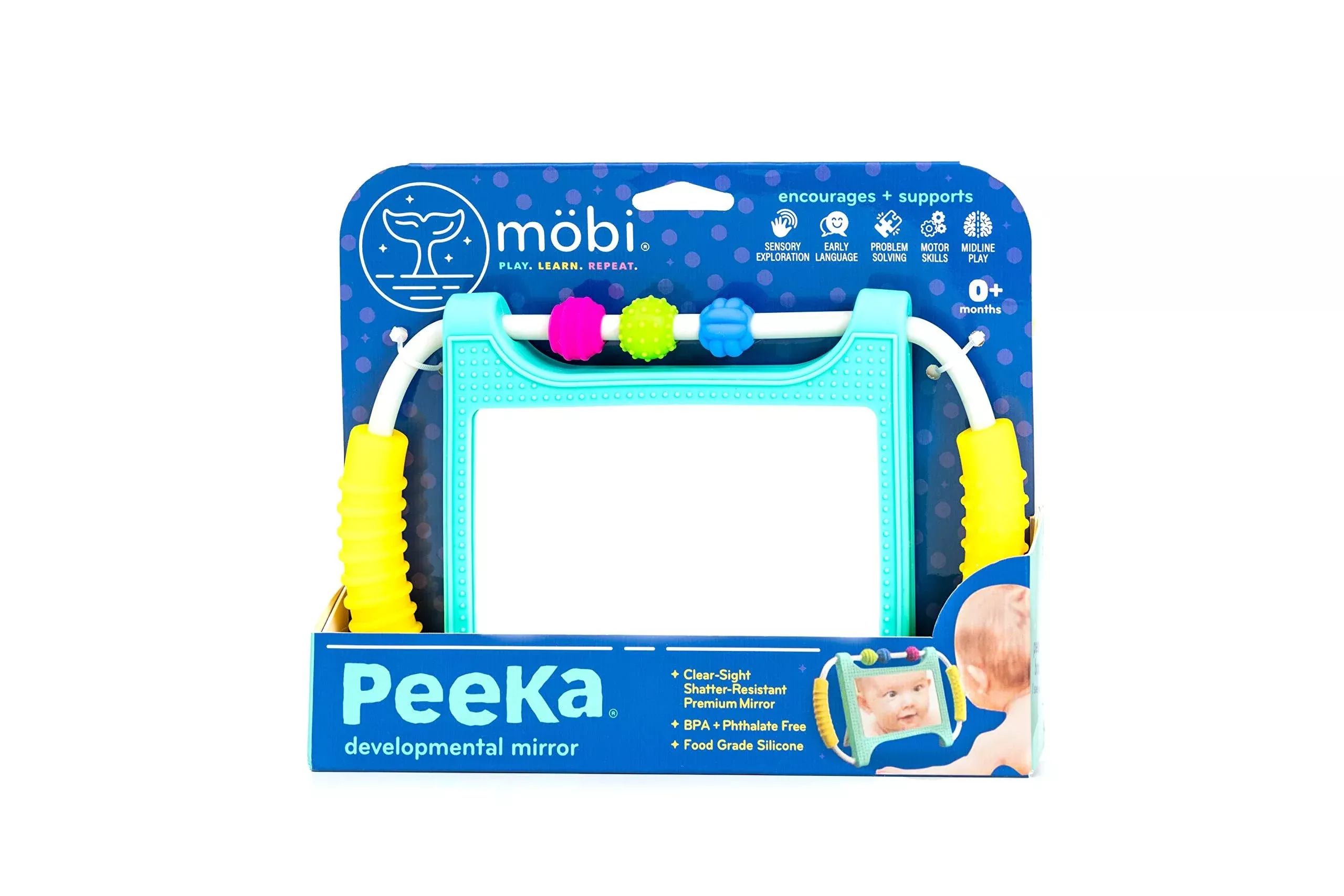 MÖBI Peeka Activity Toy for Tummy Time - Small, Food-Grade Silicone
