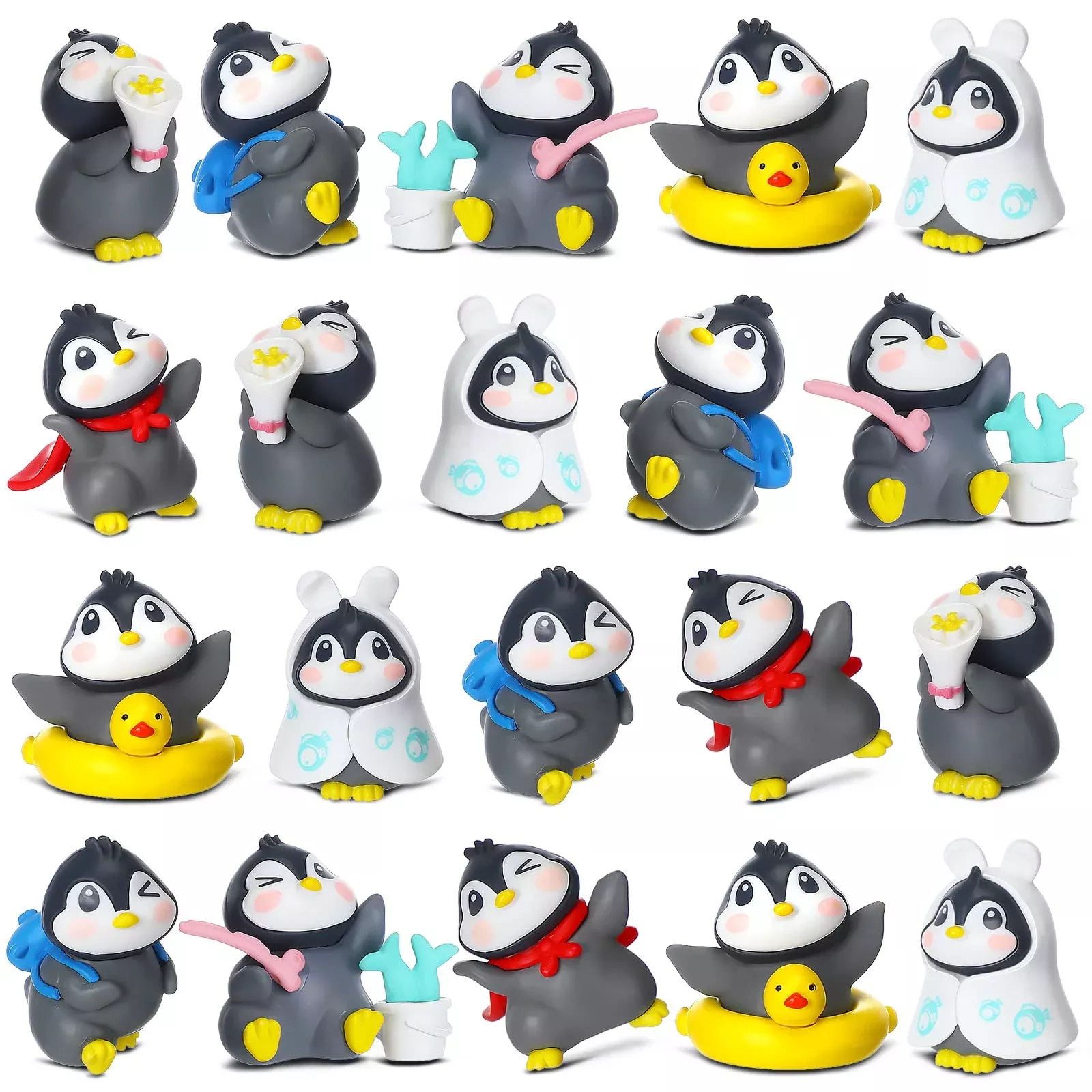 Macarrie Penguin Toy Set - 20 Piece Assortment - Multicolored