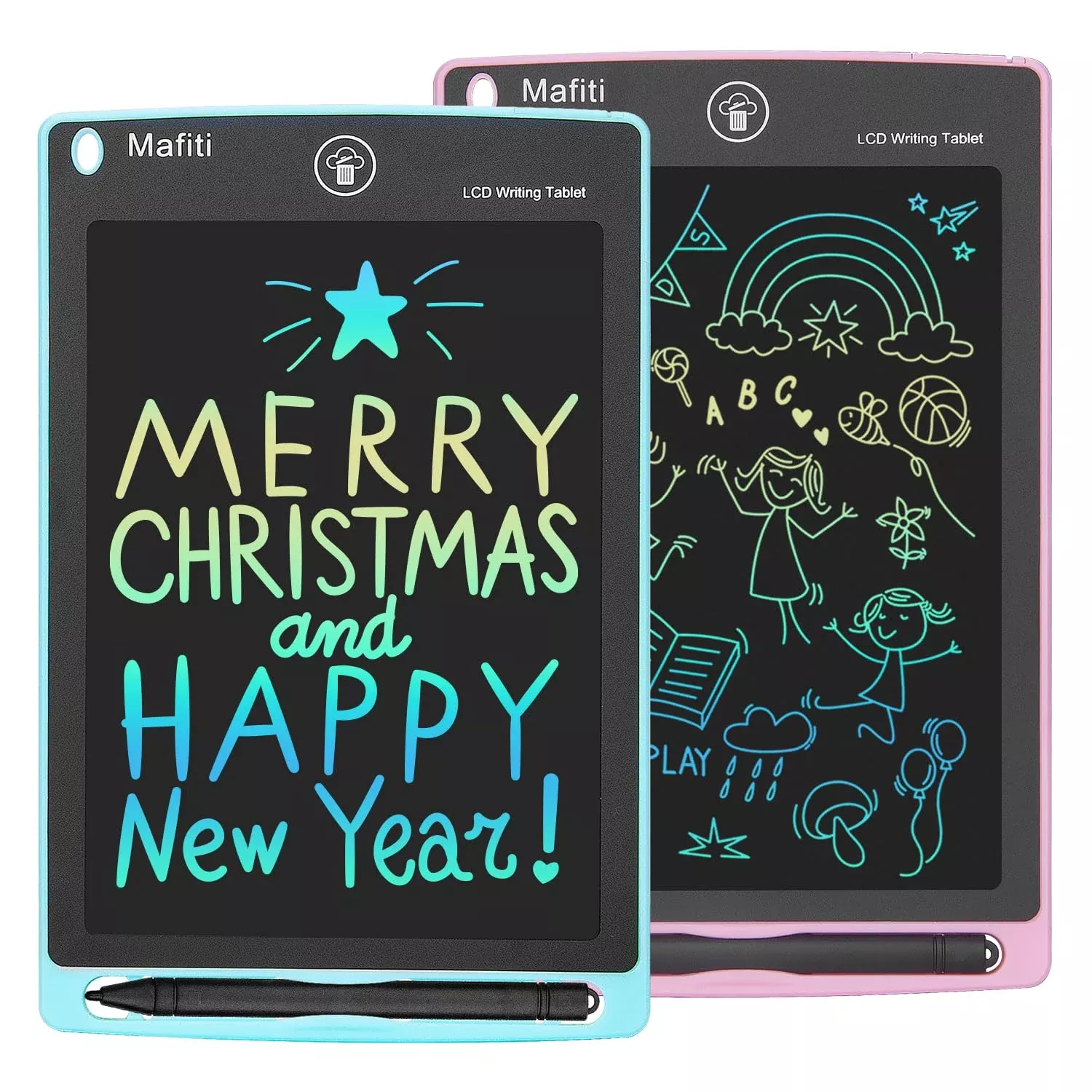 mafiti LCD Writing Tablet 2 Pack 8.5 Inch Rainbow Color Lightweight