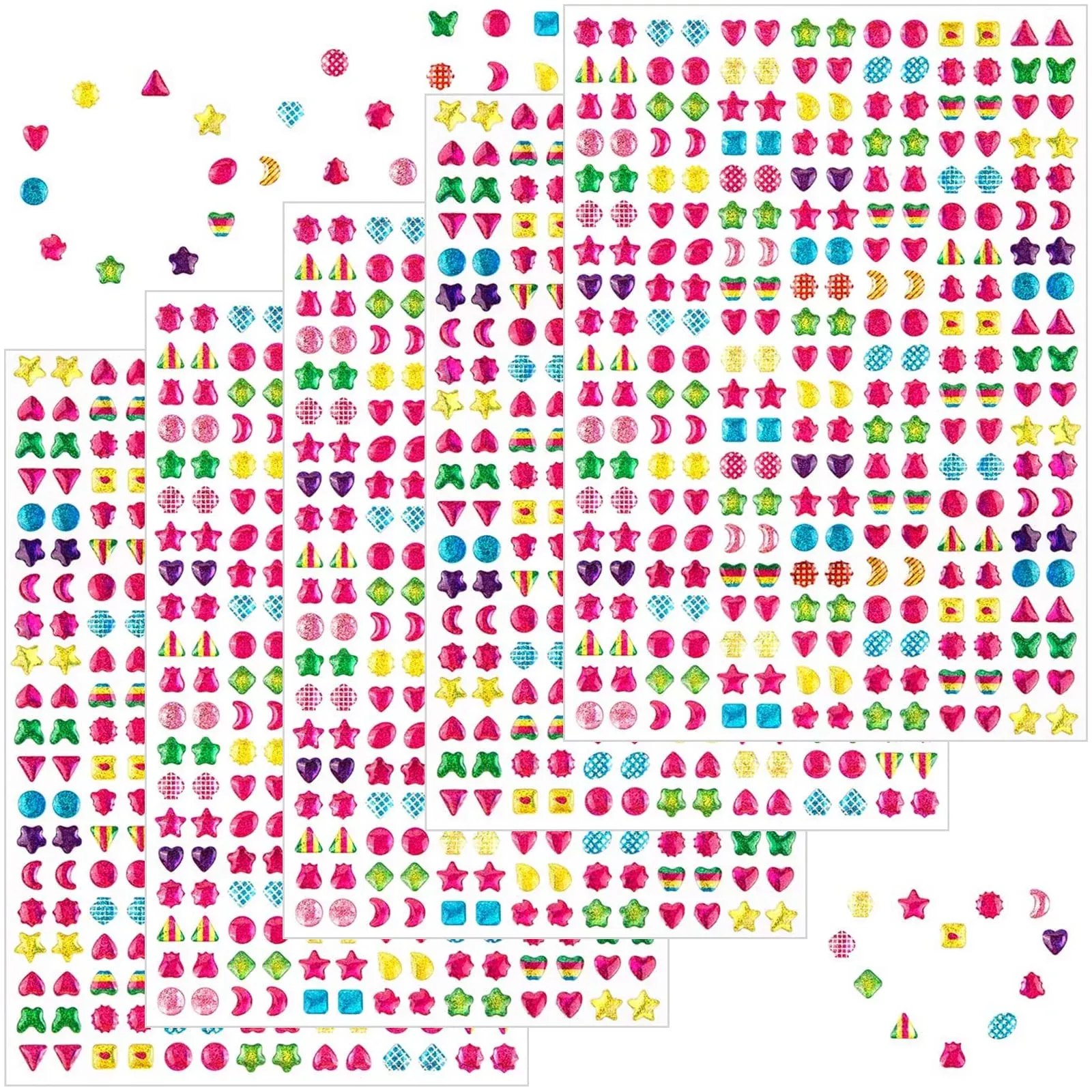 Maiousu Store 2000+ Stick On Earrings 3D Gem Stickers Earrings Self-Ad