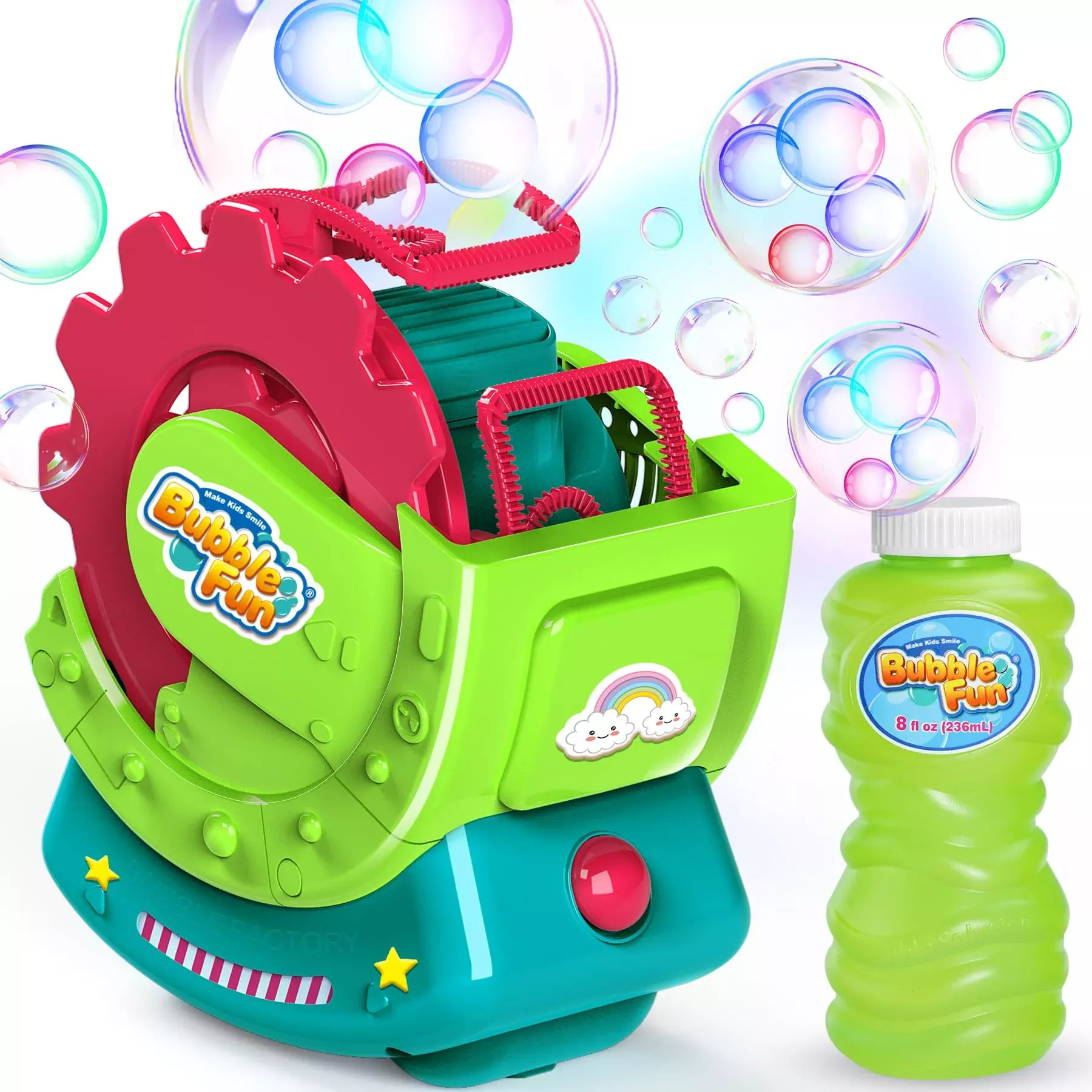 MAKE KIDS SMILE BUBBLE FUN Extra Large Green Bubble Machine