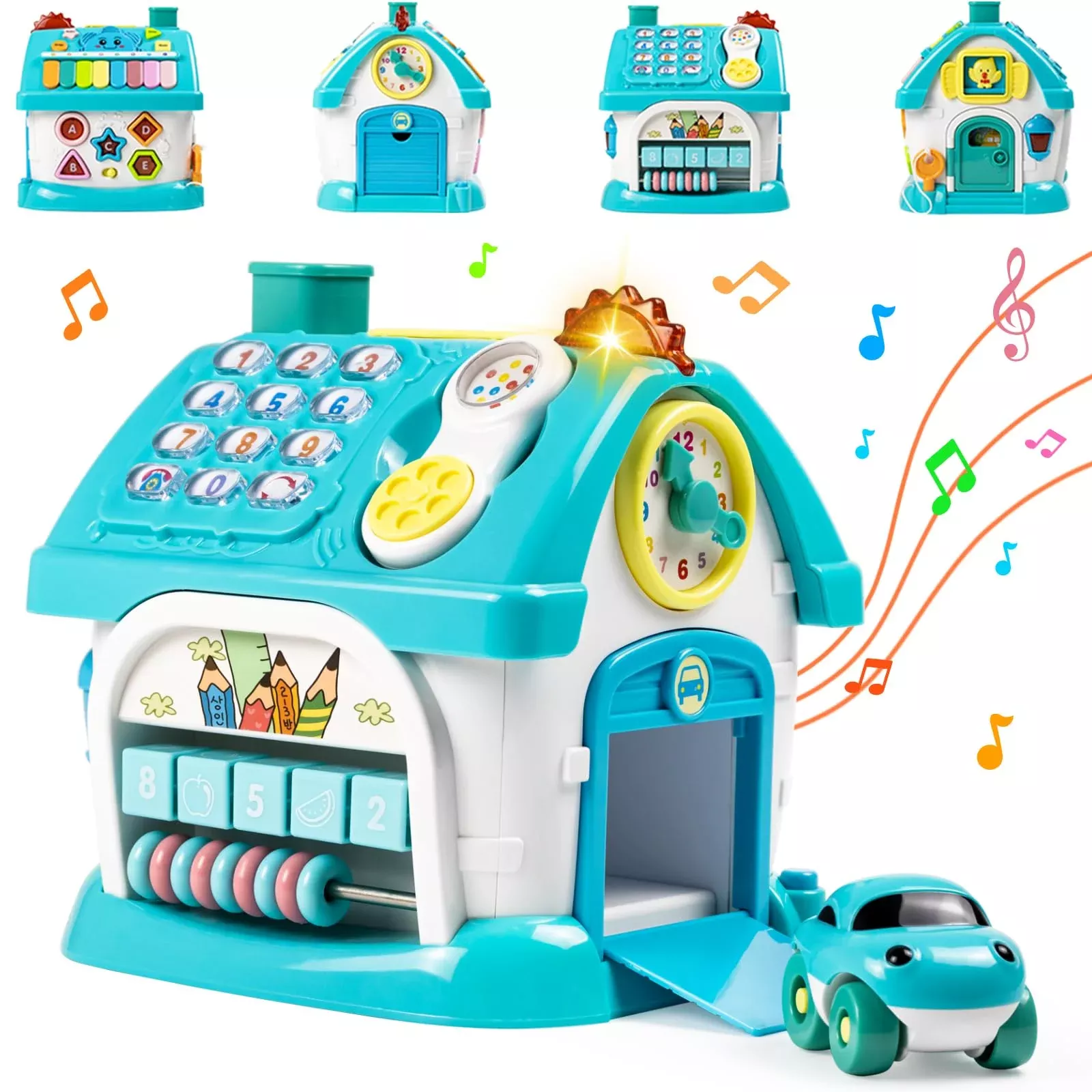 Marstone 8-in-1 Multifunctional House Toy for Toddlers, Blue,