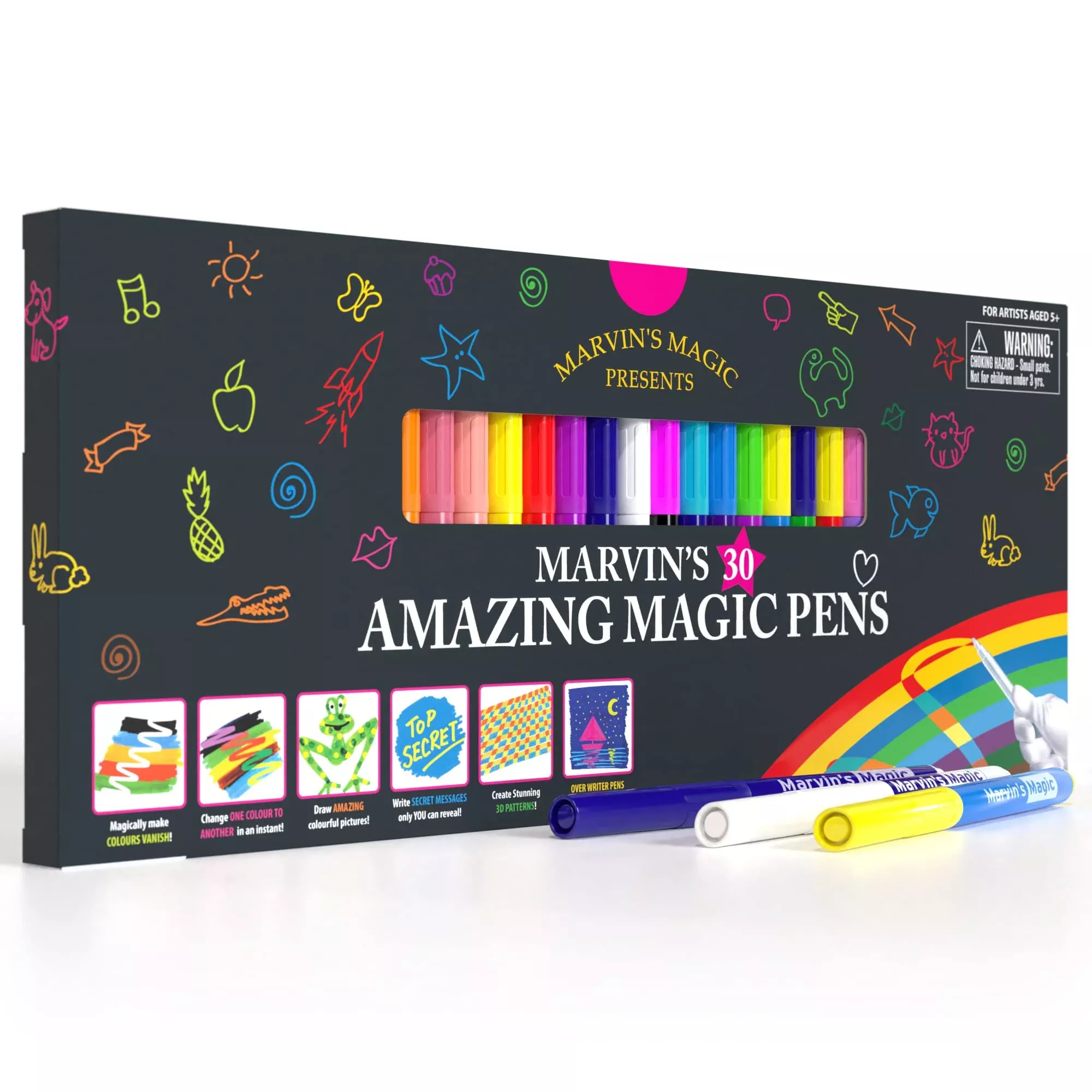 Marvin's Magic 30 Multicolor Magic Markers for Kids Arts & Crafts