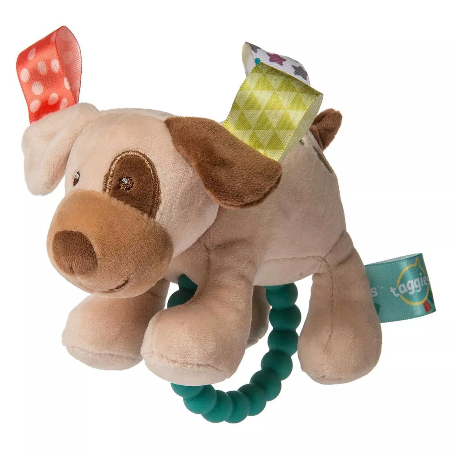 Mary Meyer Buddy Dog Rattle Teether 6-Inch Soft Toy Tan