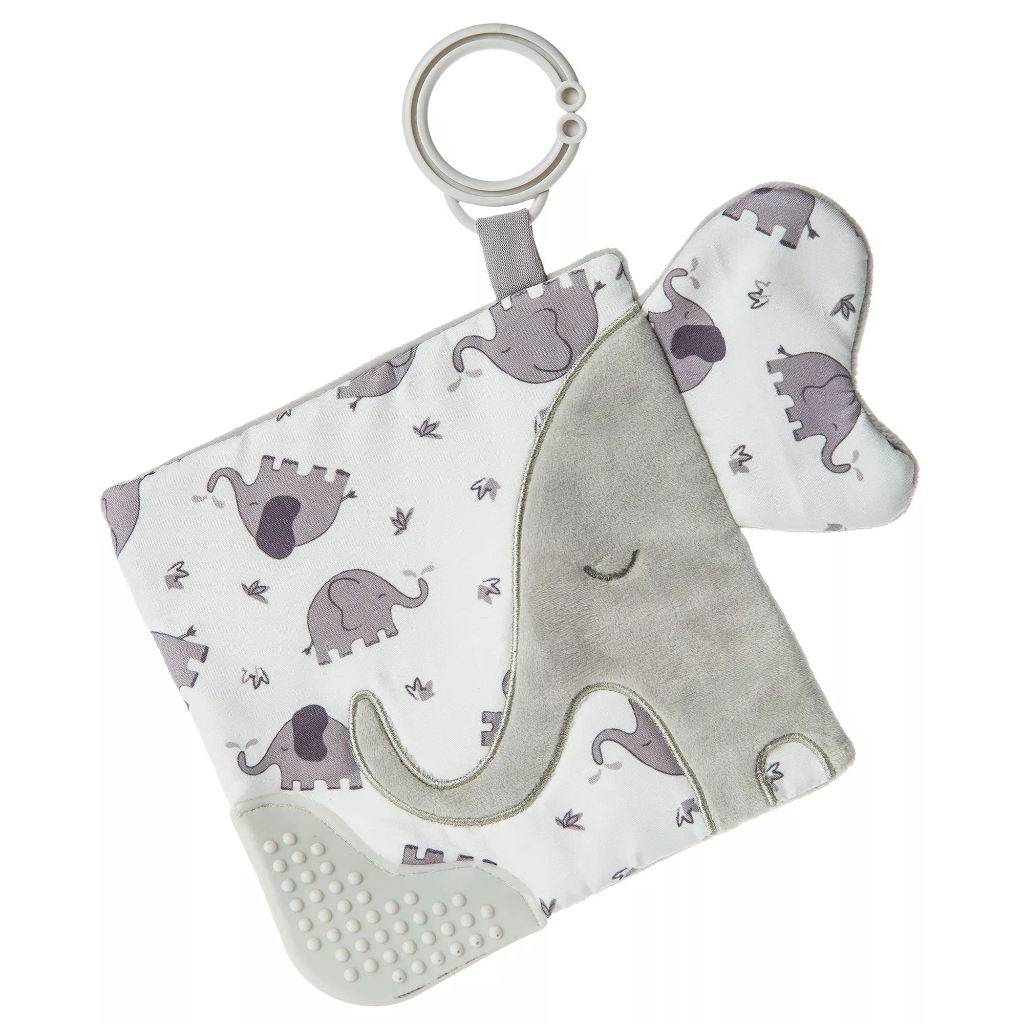 Mary Meyer Crinkle Teether Toy for Babies, 6x6-inch, Elephant