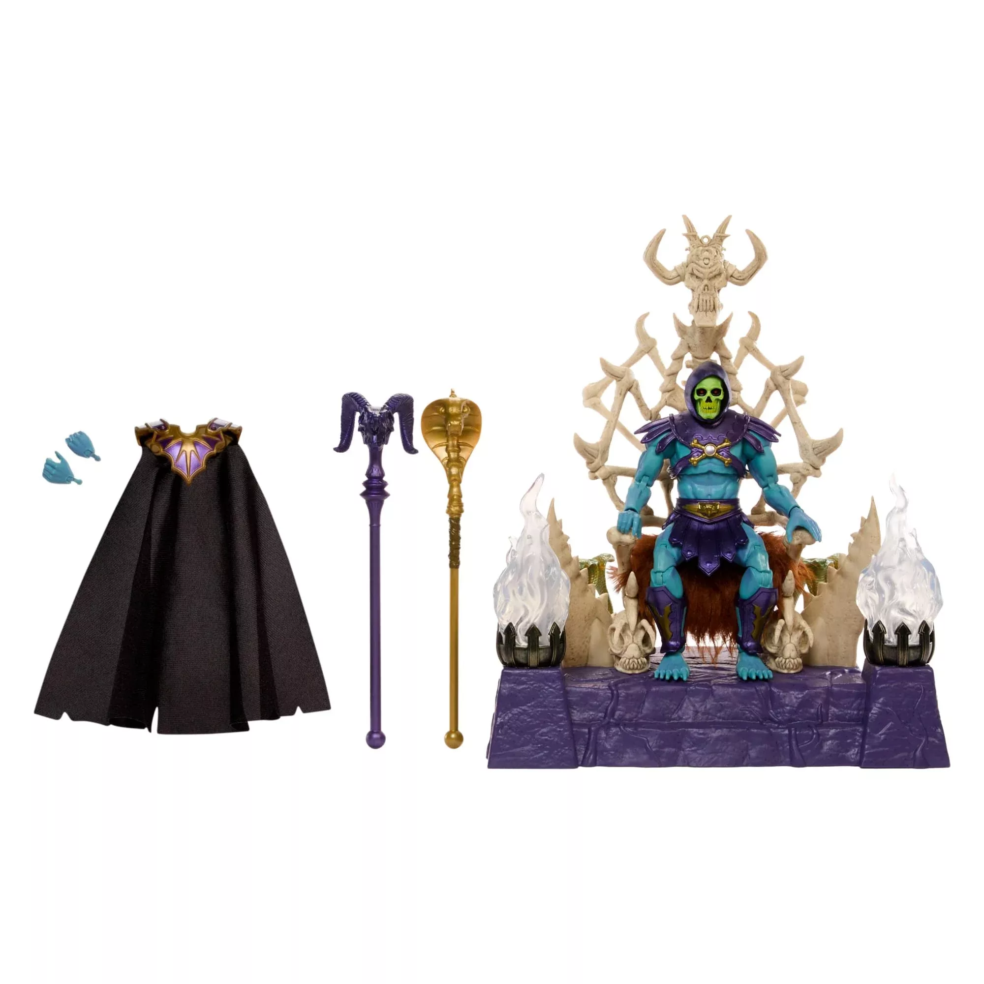 Masters of the Universe Alcala Skeletor Figure with Throne 18cm Set