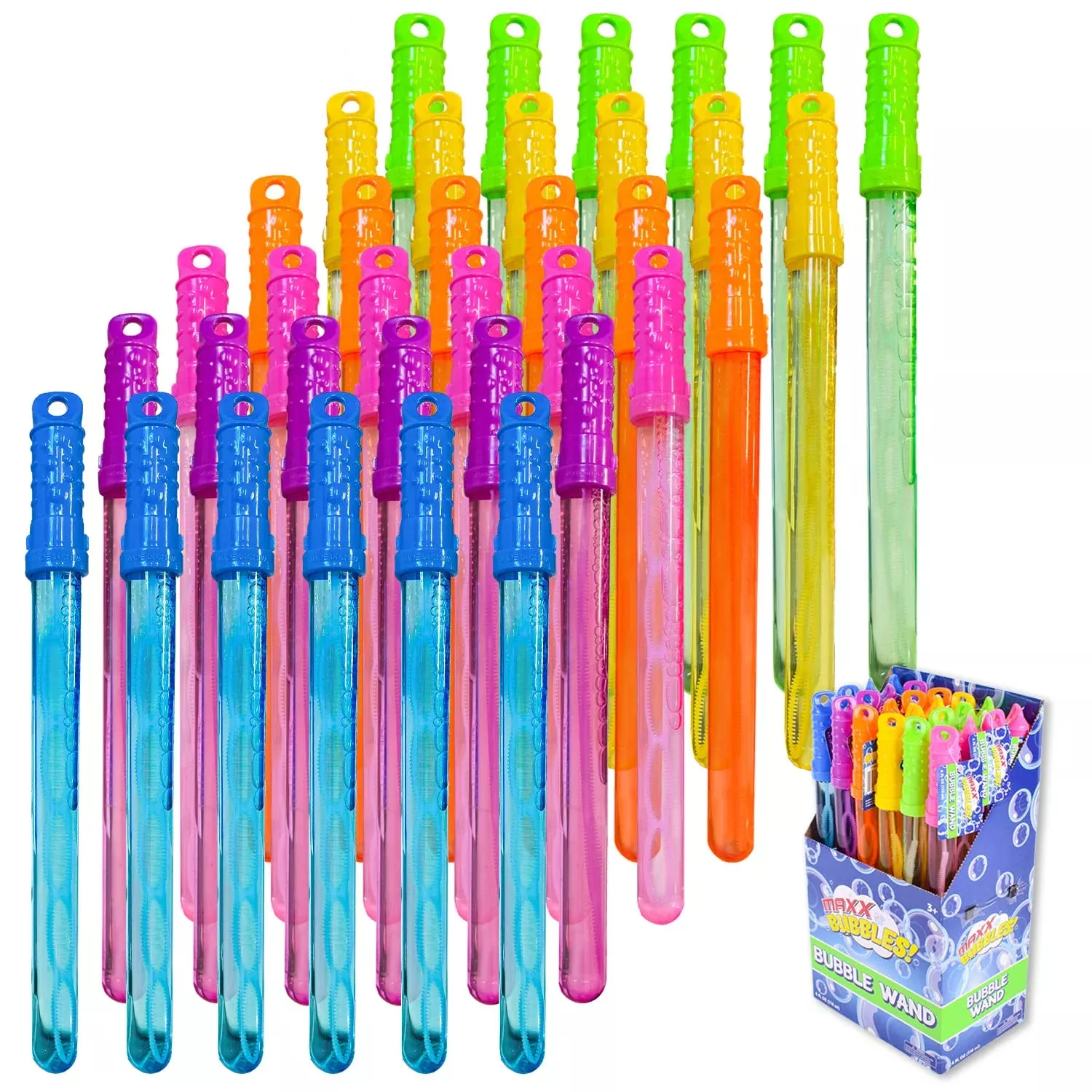 Maxx Bubbles Bubble Solution 24 Count Multi-Colored Wands