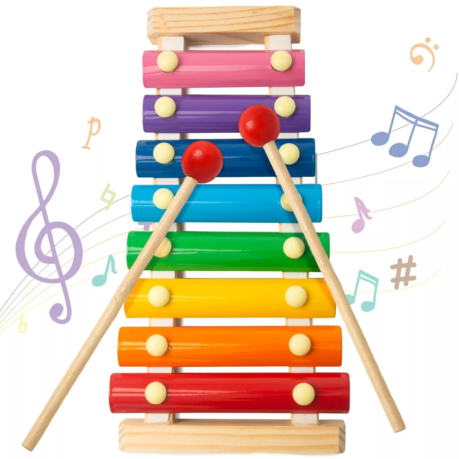 MCPINKY Wooden Xylophone for Kids - Multi, Medium, 1PC