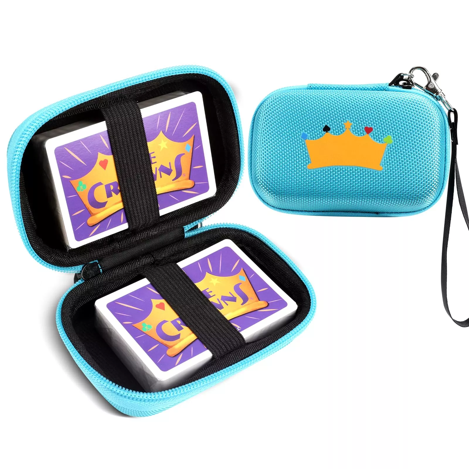 Meetikar Card Games Case for UNO and Phase 10, Blue, EVA Material, 4